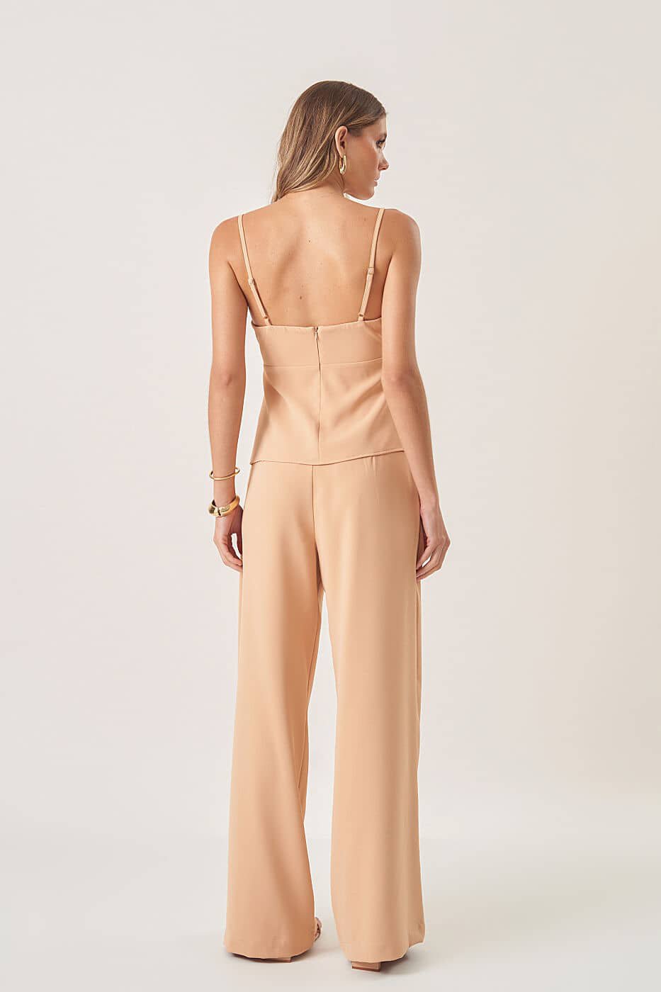 Calça Wide Leg Nude Ginie