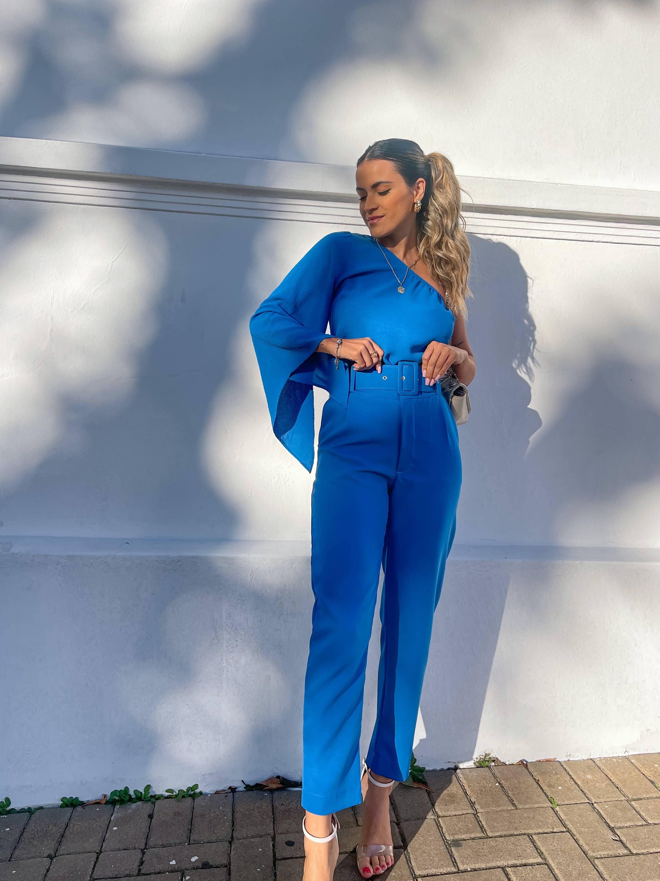 Calça Alfaiataria Giulia Azul Bic