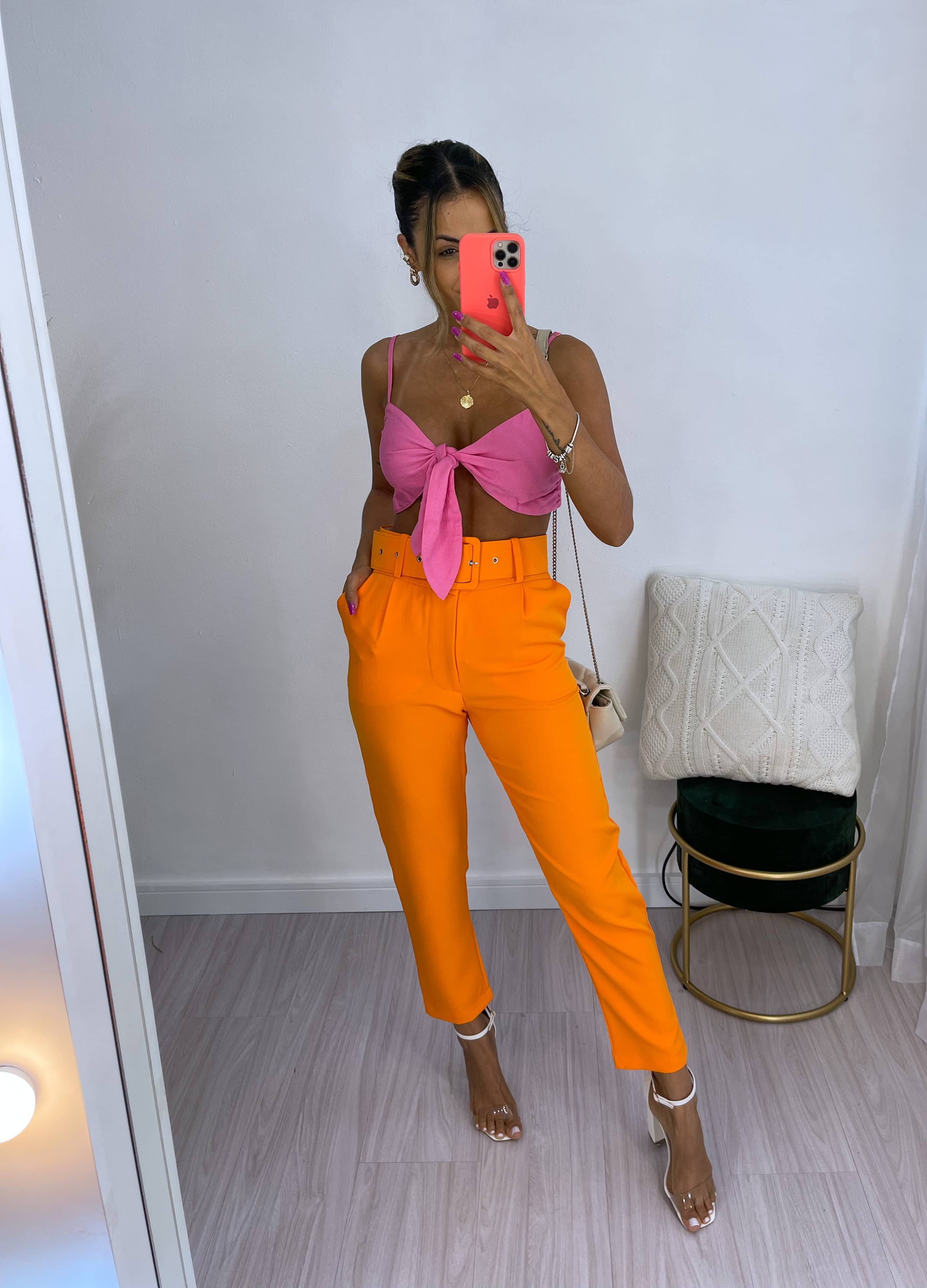 Calça Alfaiataria Giulia Laranja