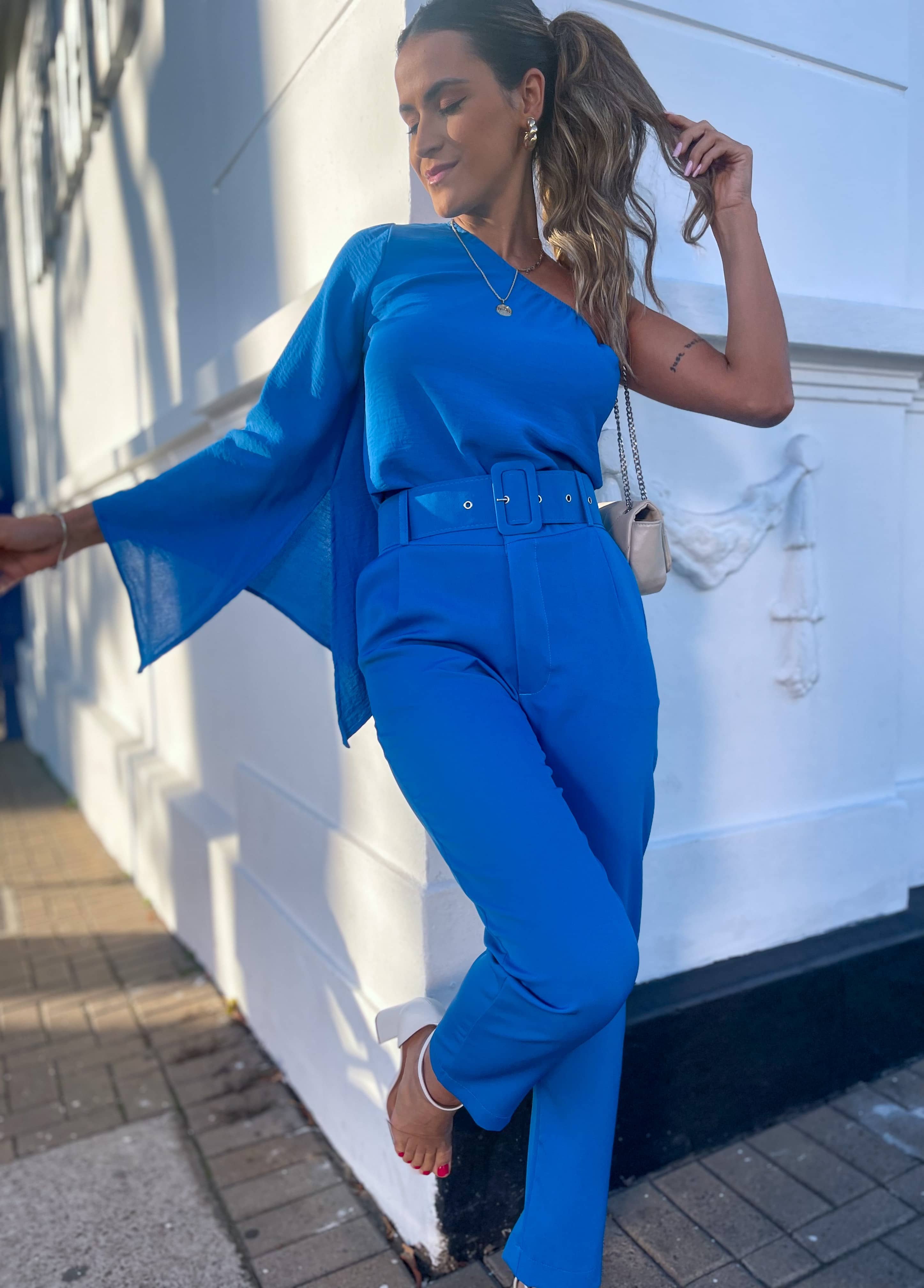 Calça Alfaiataria Giulia Azul Bic