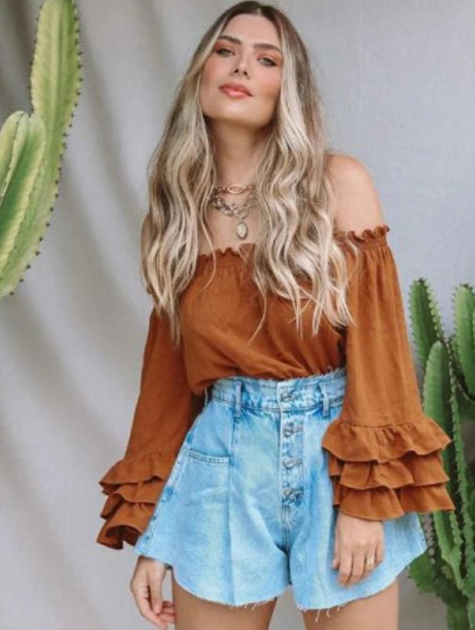 Short Gode 4 Botões Jeans