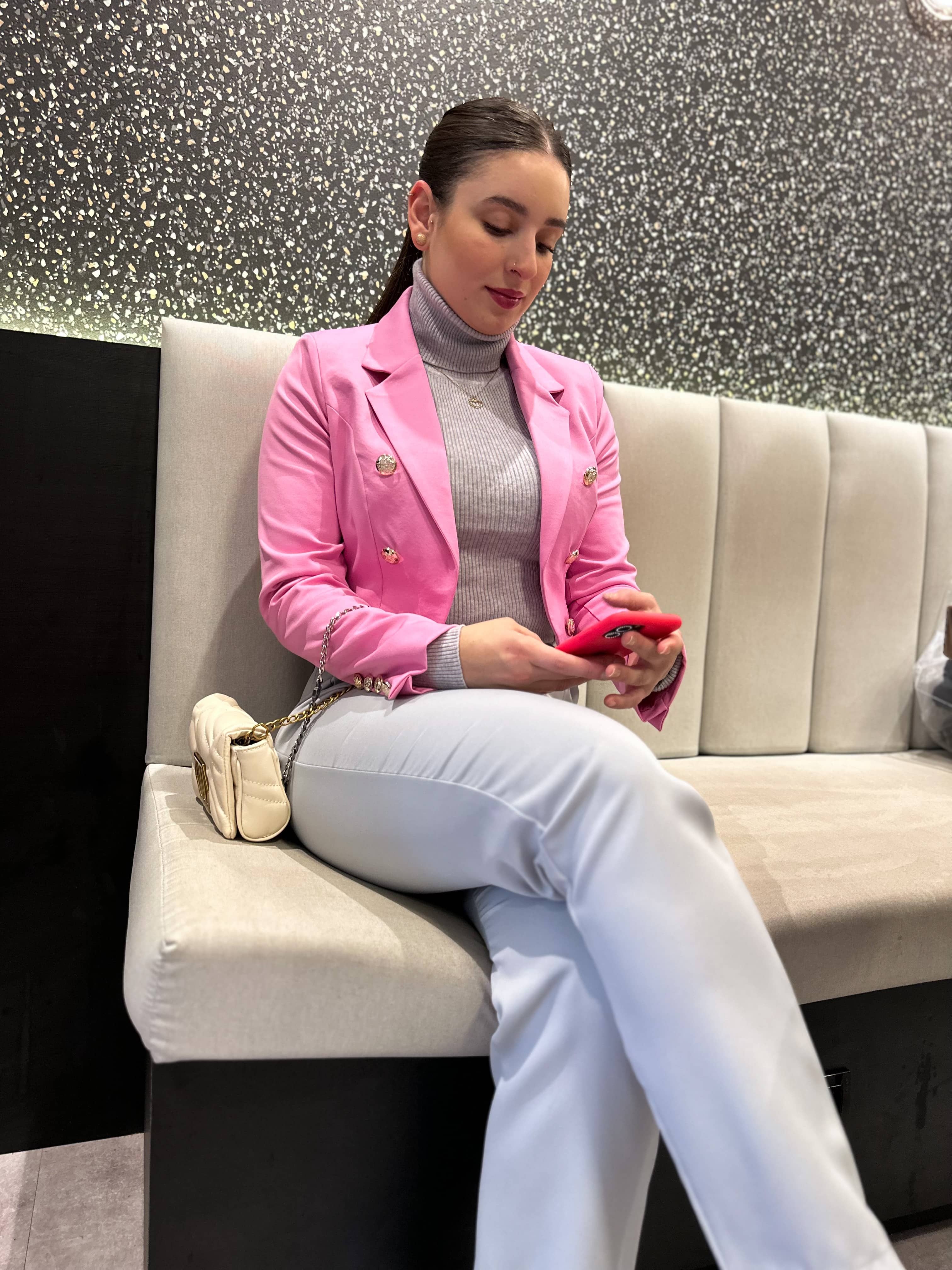 Blazer Curto Izzy Rosa Bebê