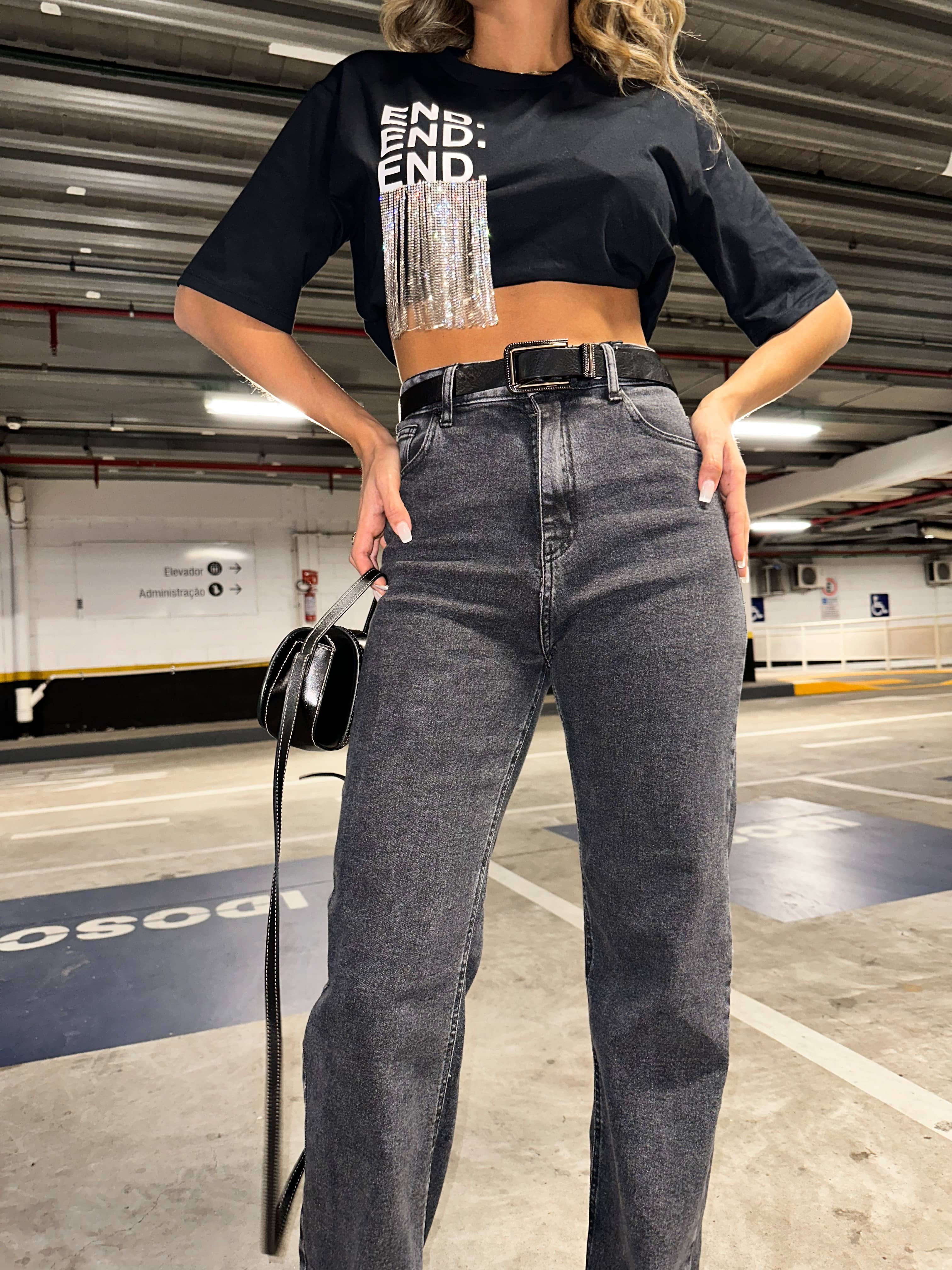 Wide Leg Ruly Preto Vintage