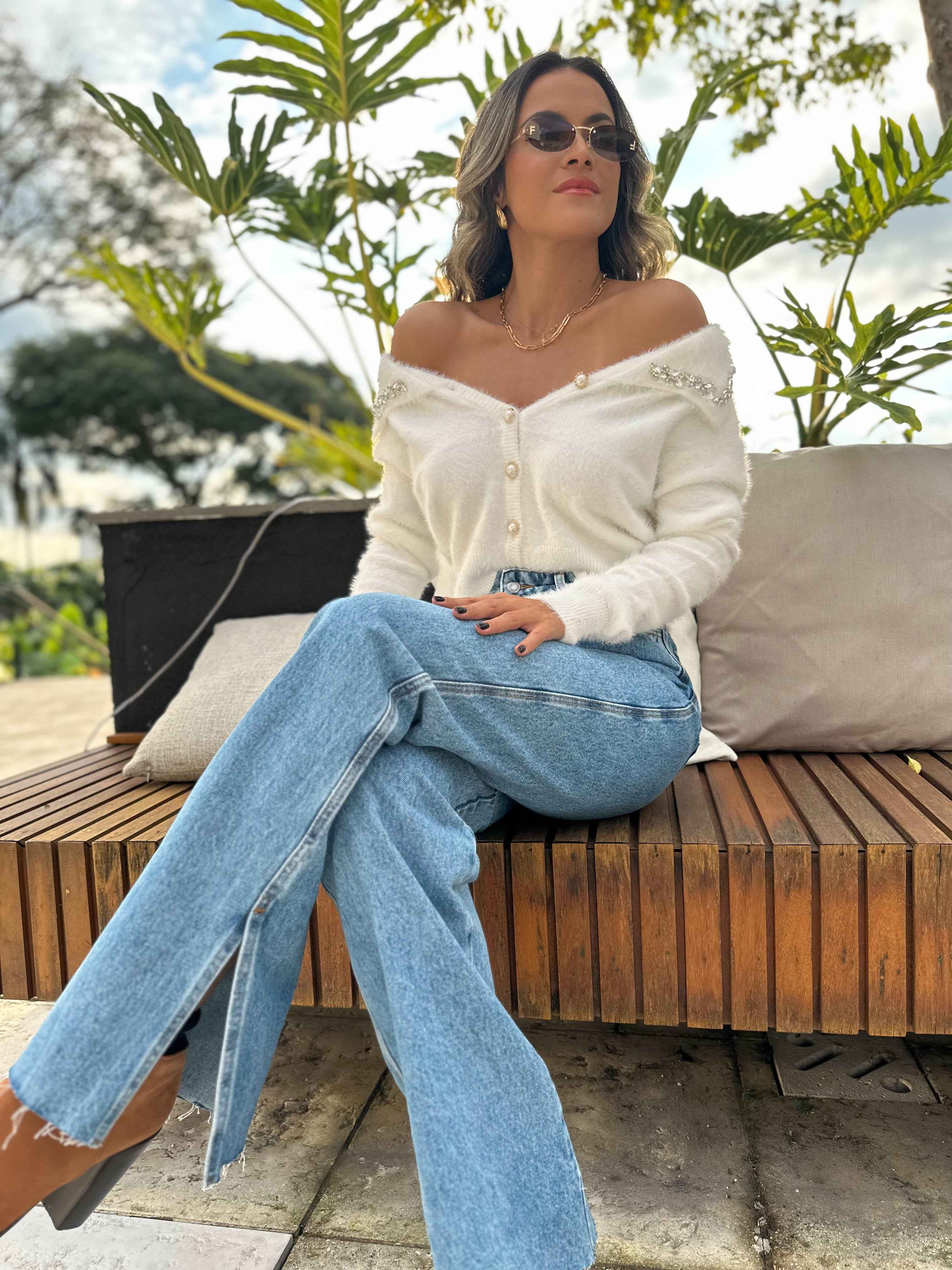 Calça Wide Leg Katia Jeans Média