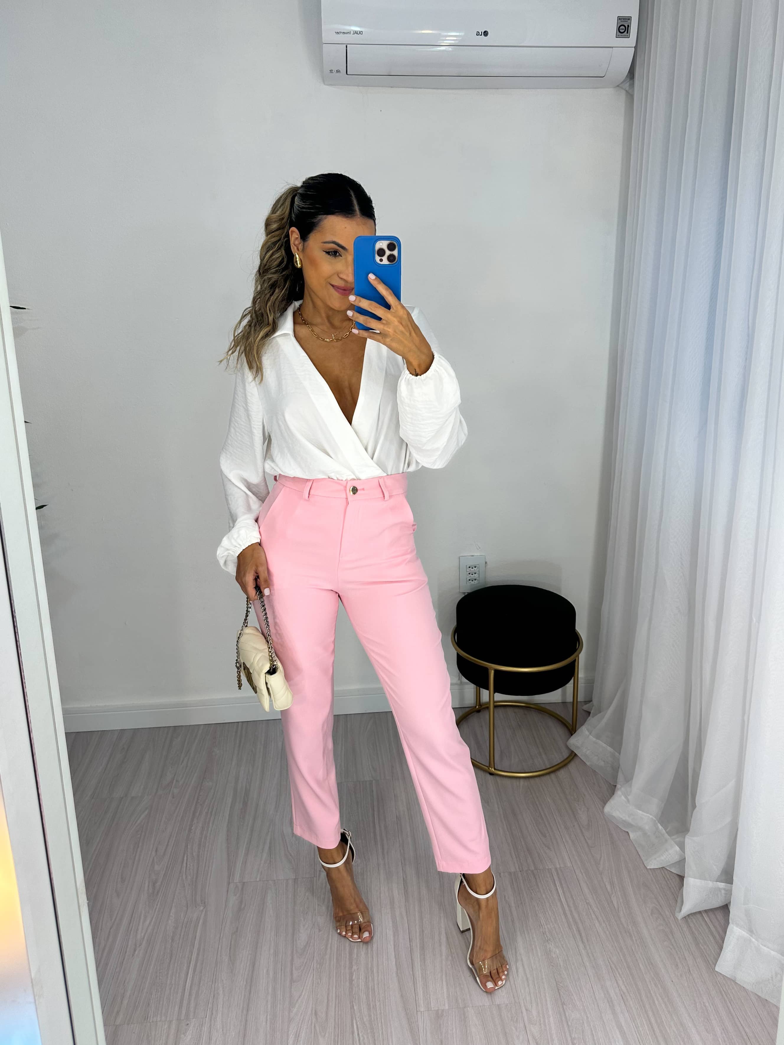 Calça Alfaiataria Rosa Bebê Laurent