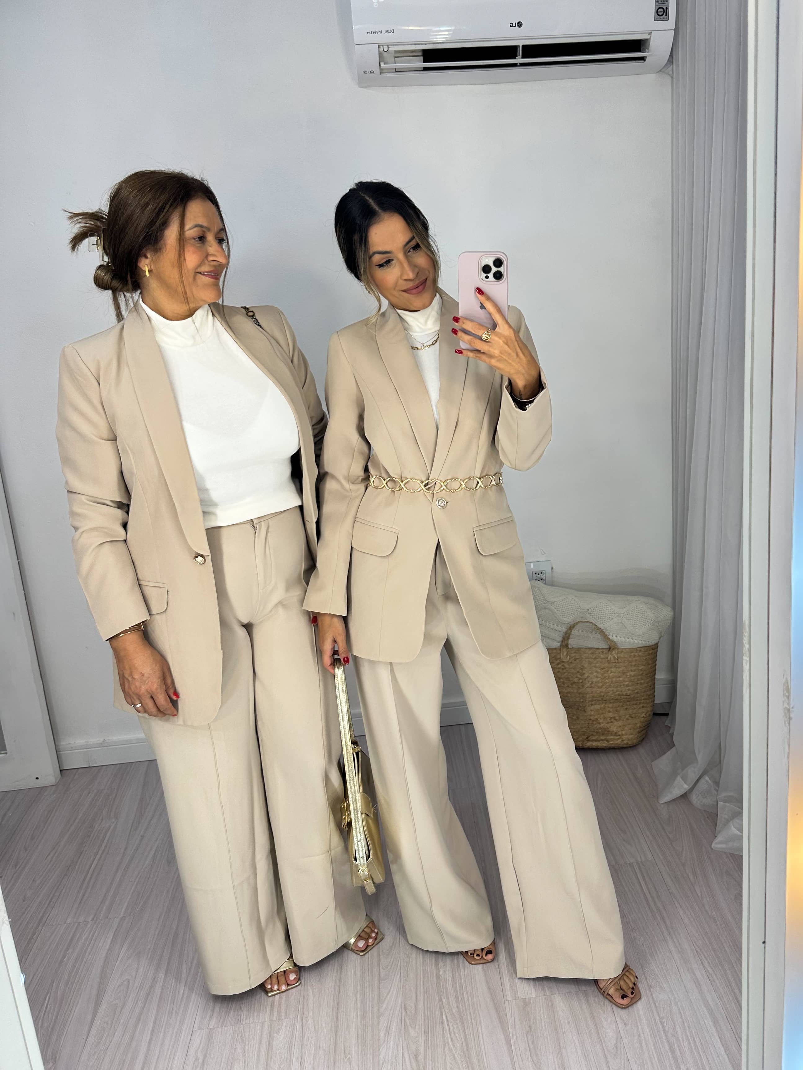 Calça Wide Leg Nude Muller