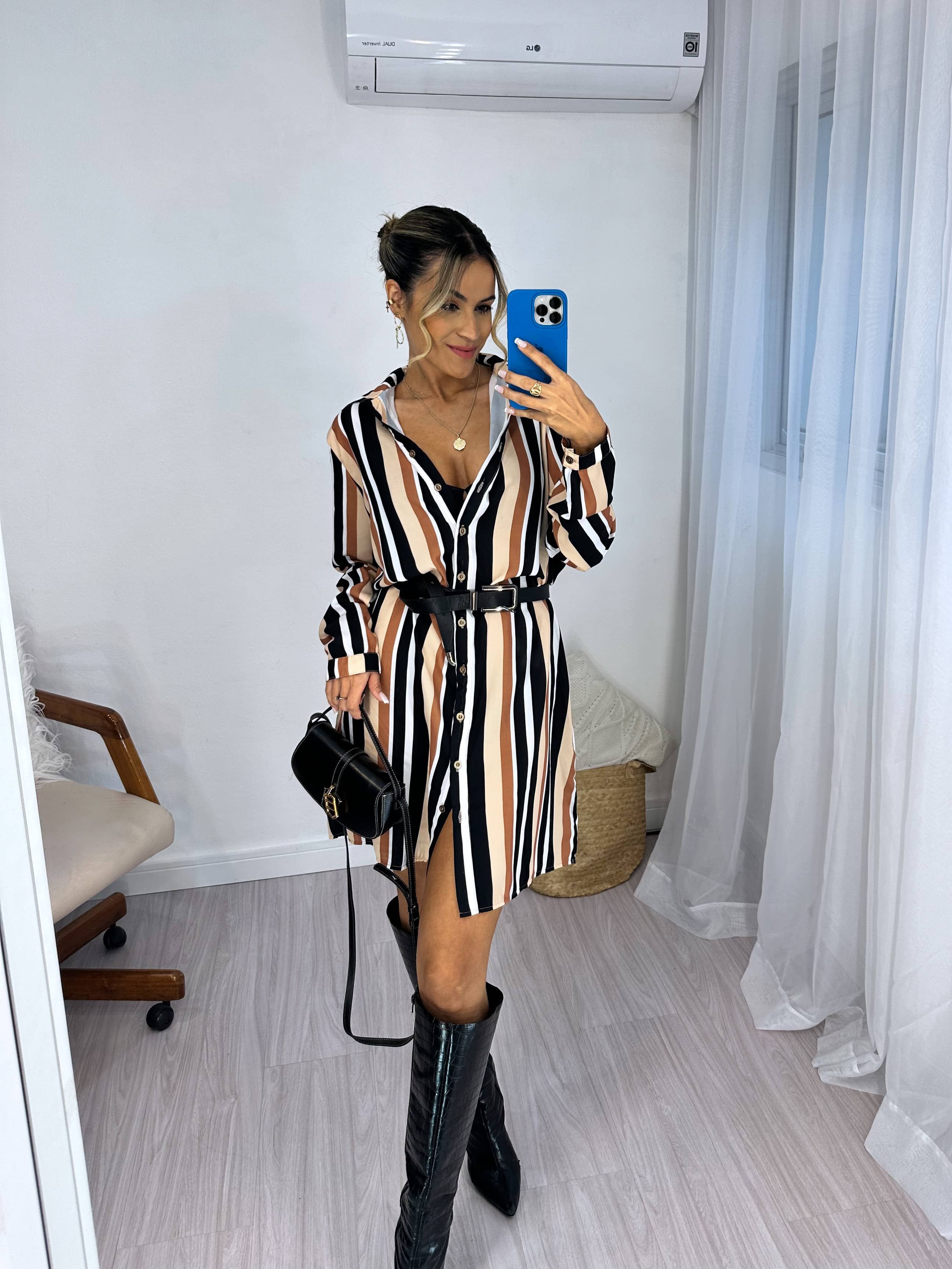 Vestido Camisa Maiara Listrado