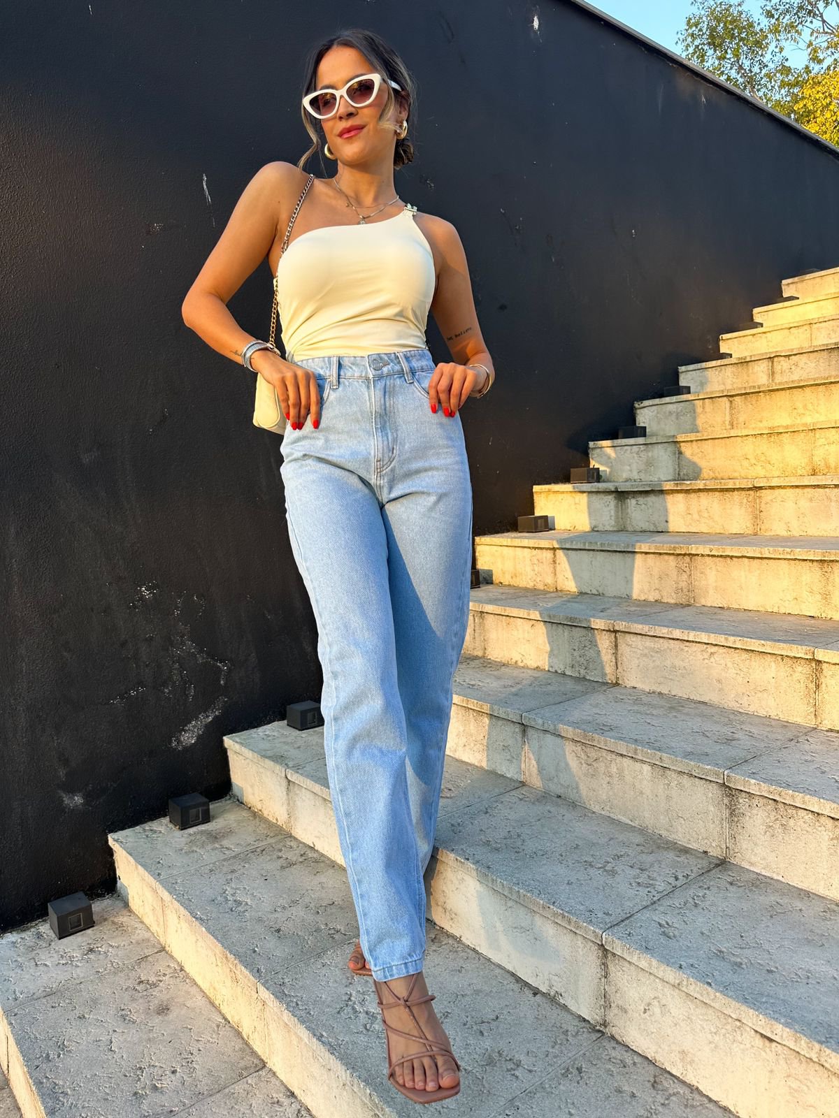 Body Um Ombro Só Mansy Amarelo Manteiga