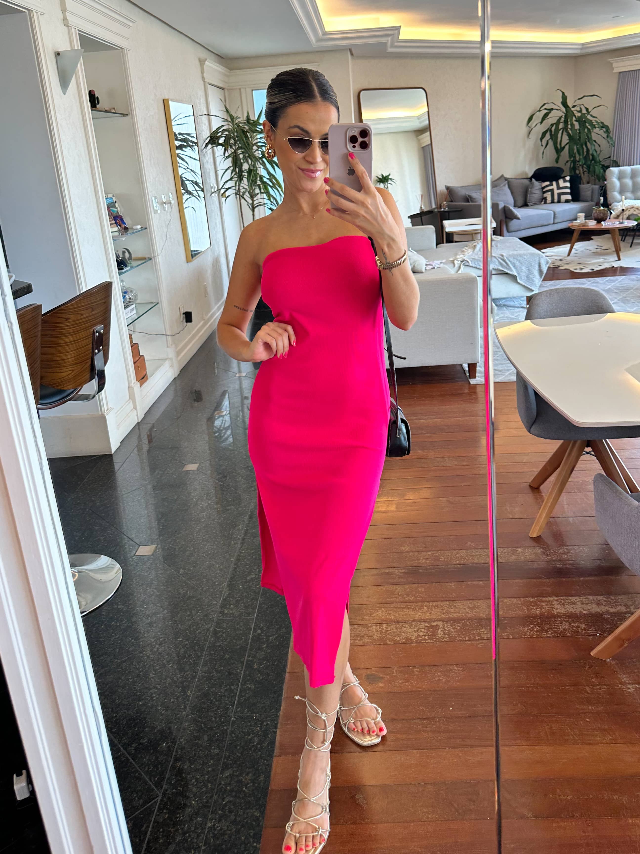 Vestido Canelado Maju Pink