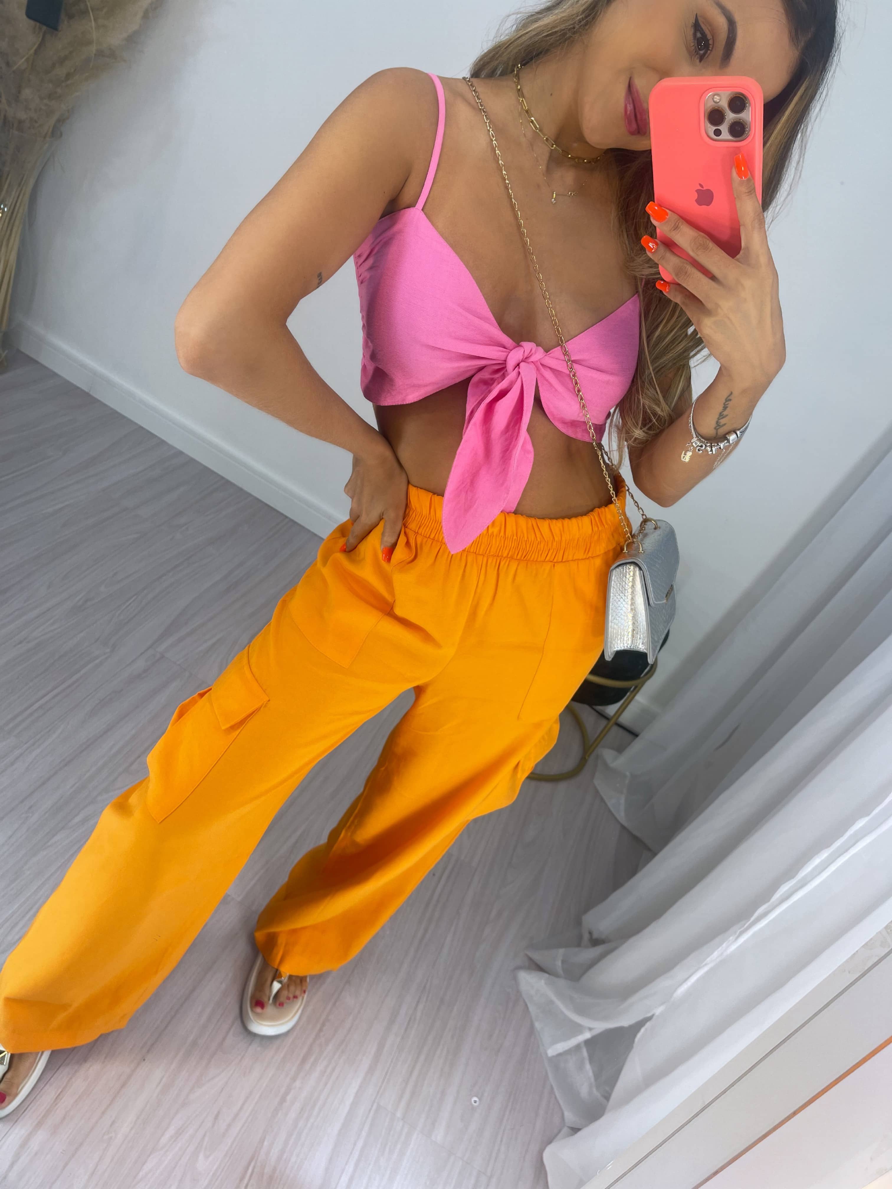 Calça Cargo Ray Laranja