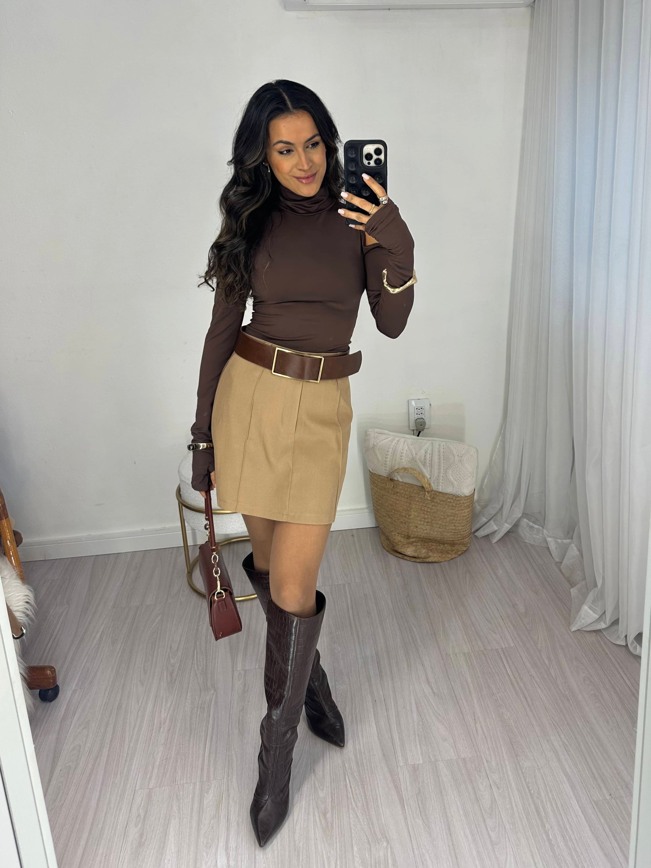Saia Alfaiataria Mocha Mousse Renata