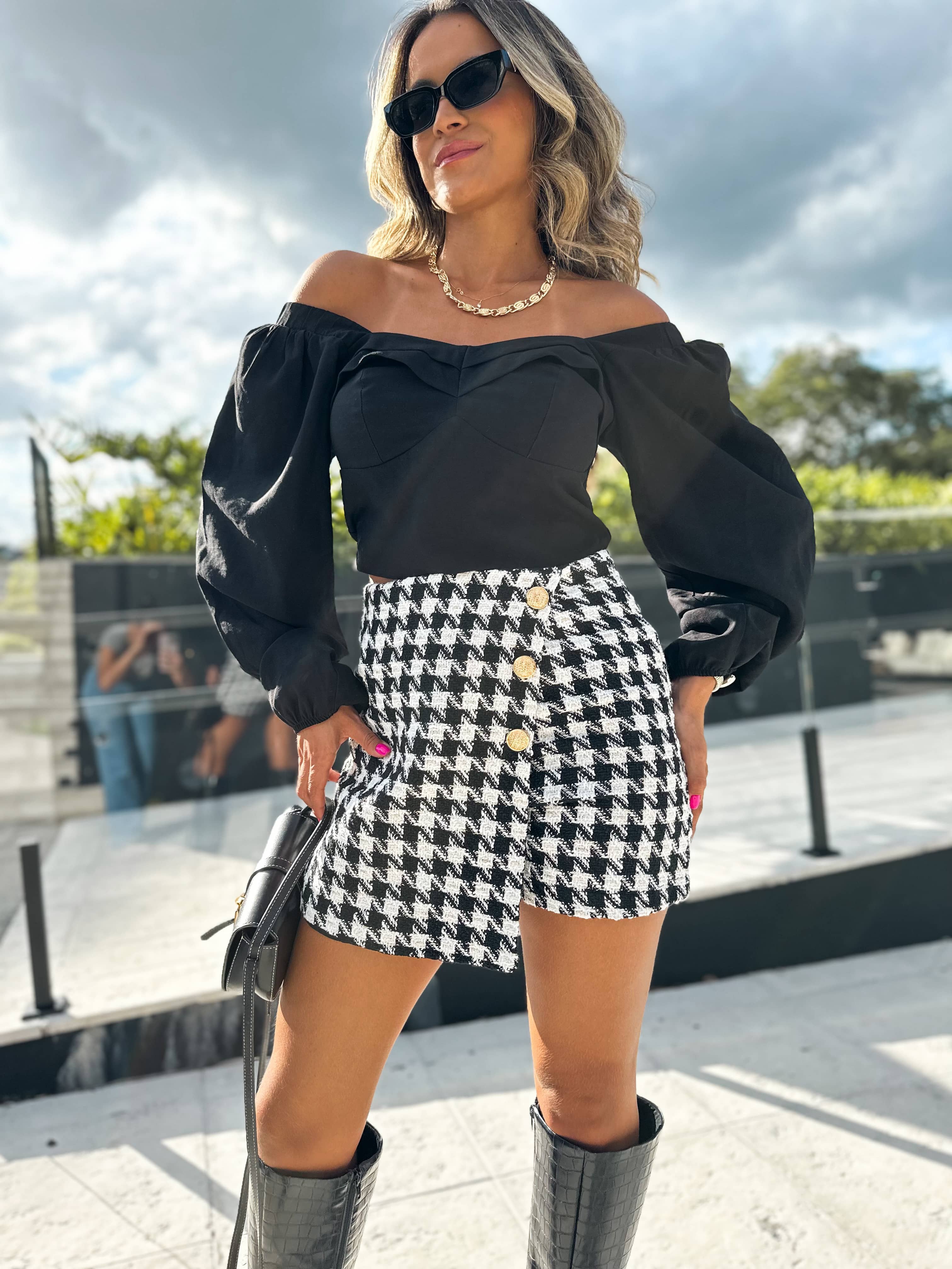 Short Saia Tweed Mel