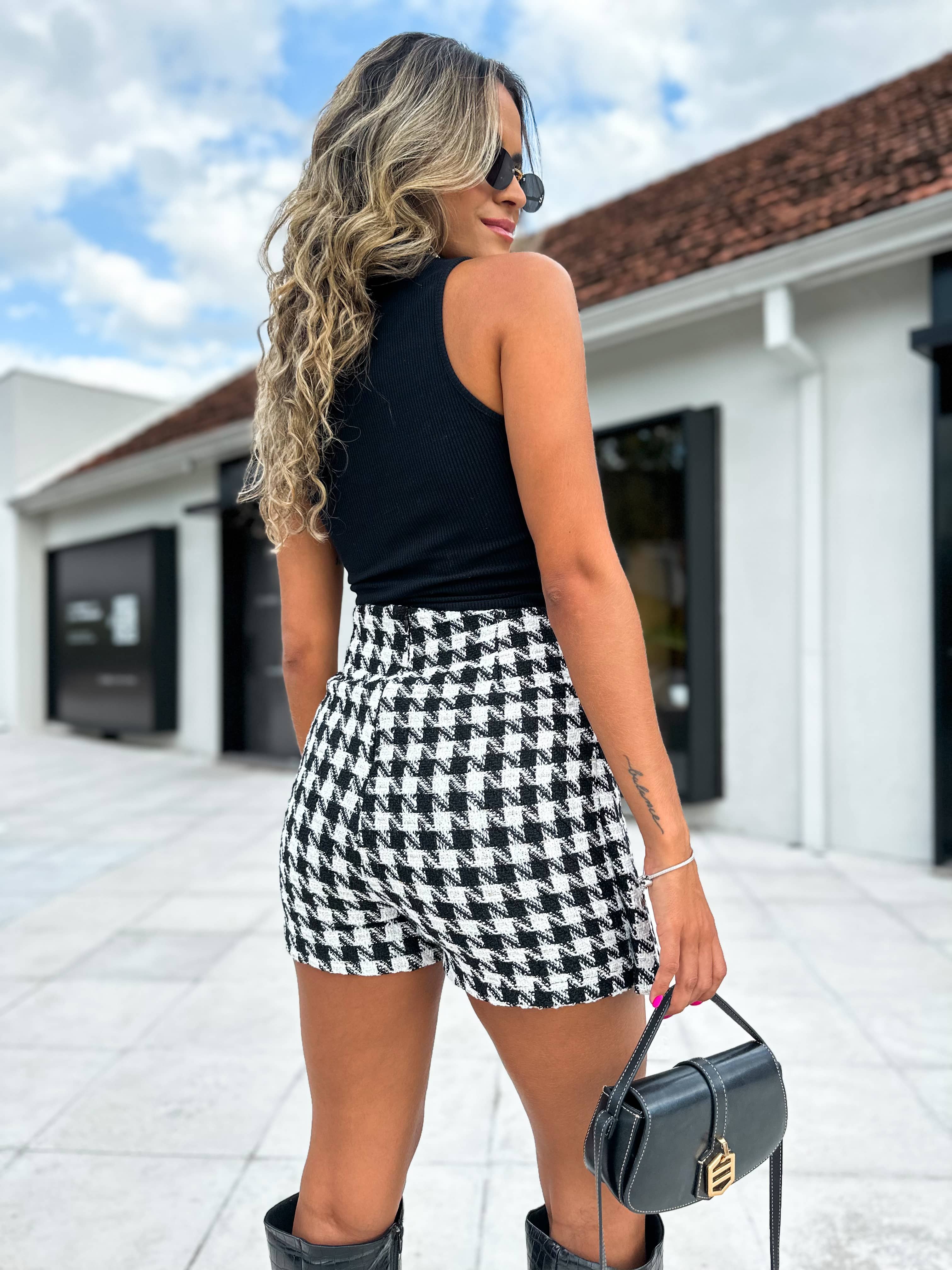 Short Saia Tweed Mel