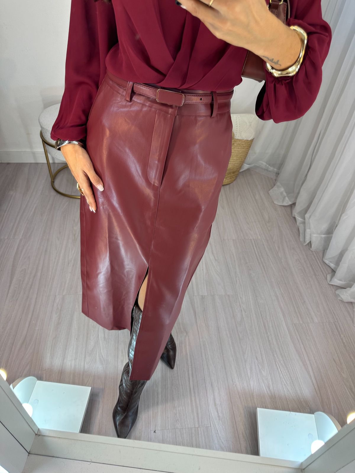 Saia Midi Vinho Milan