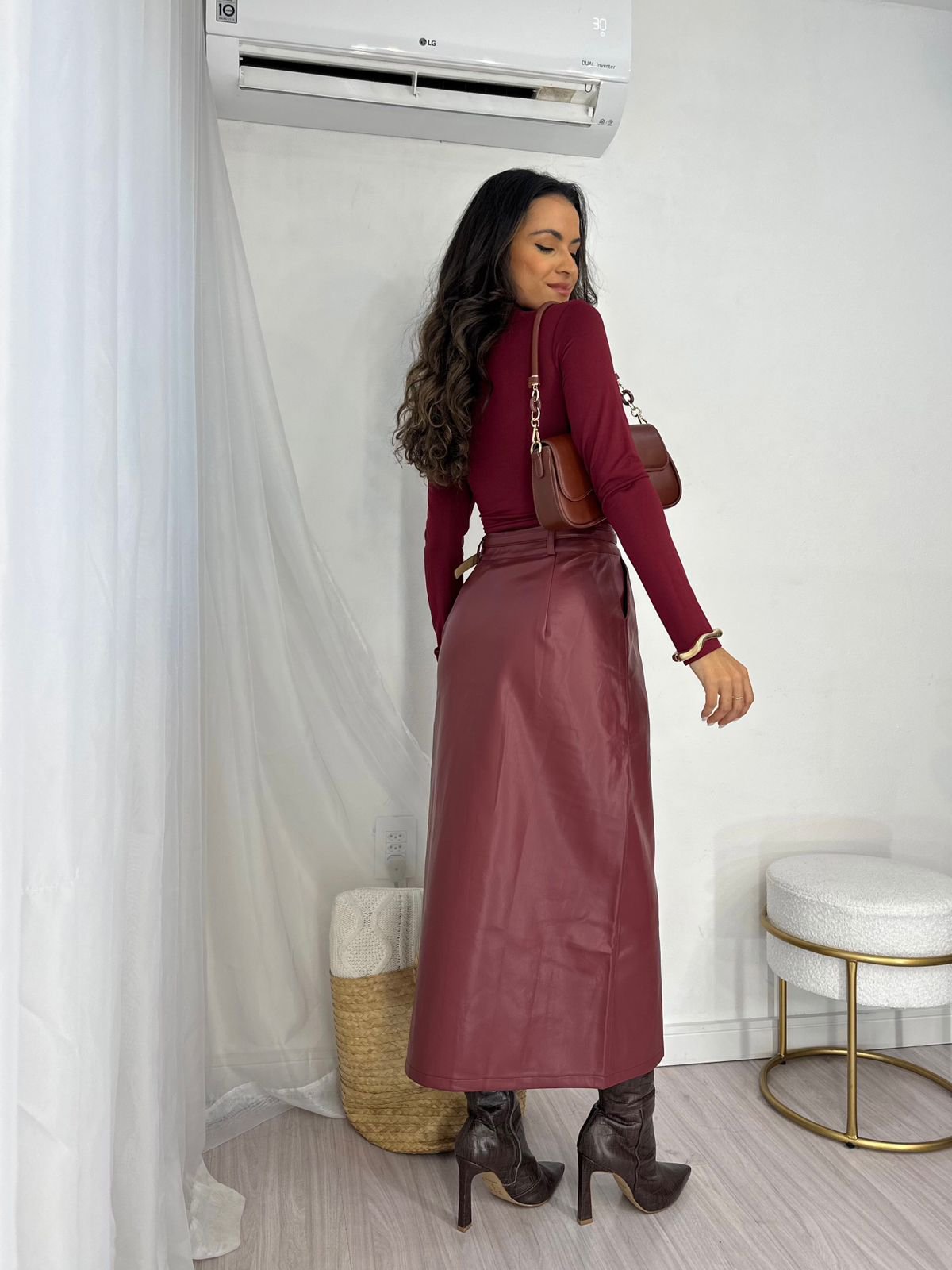 Saia Midi Vinho Milan