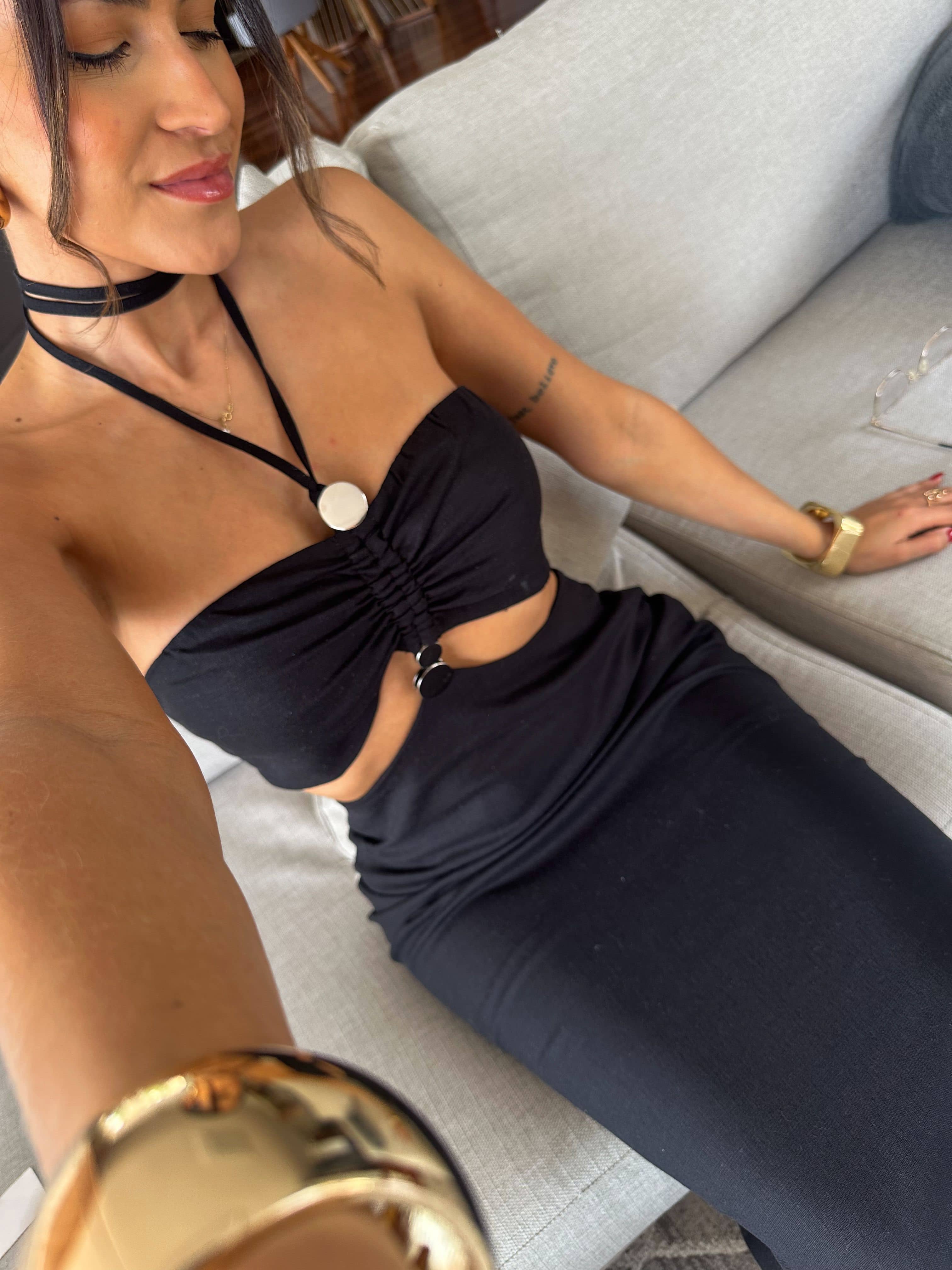 Vestido Midi Preto Sancho