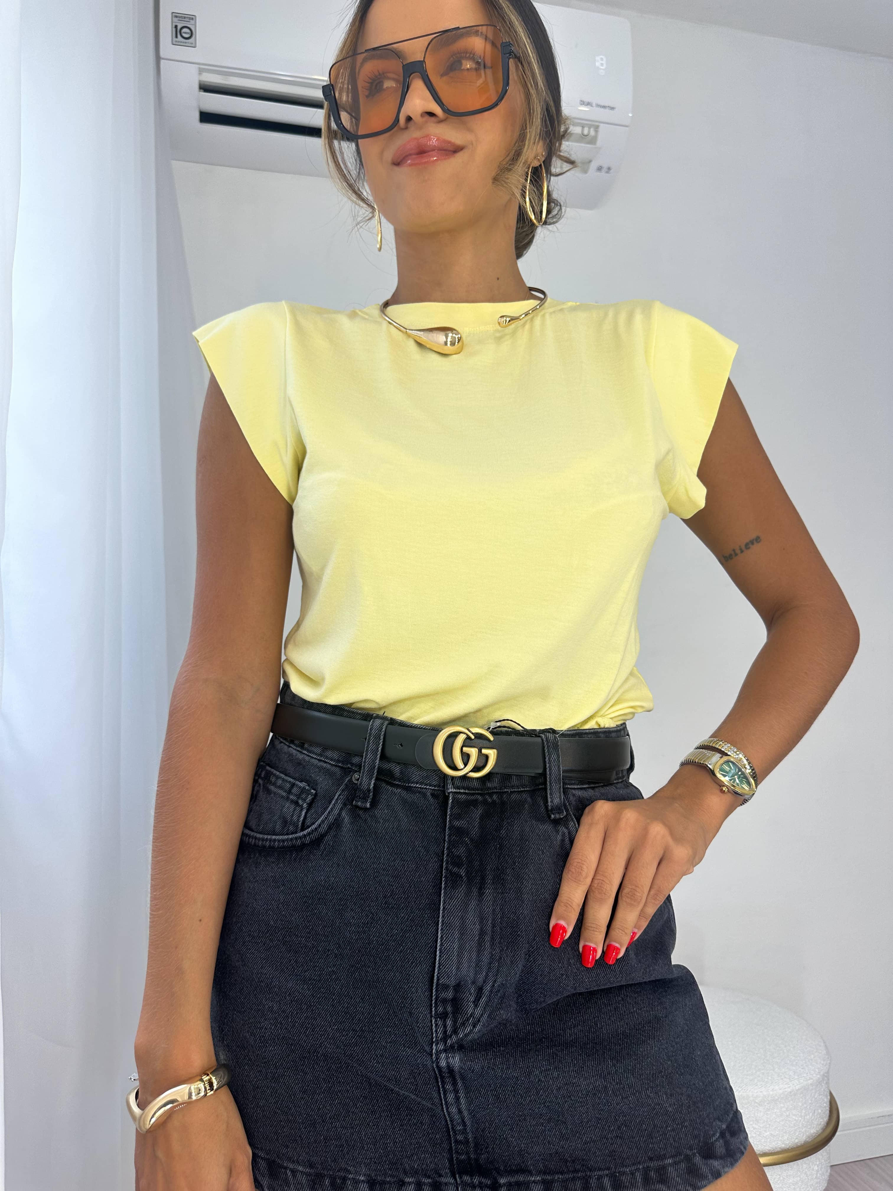 Blusa Muscle Butter Yellow Sandri