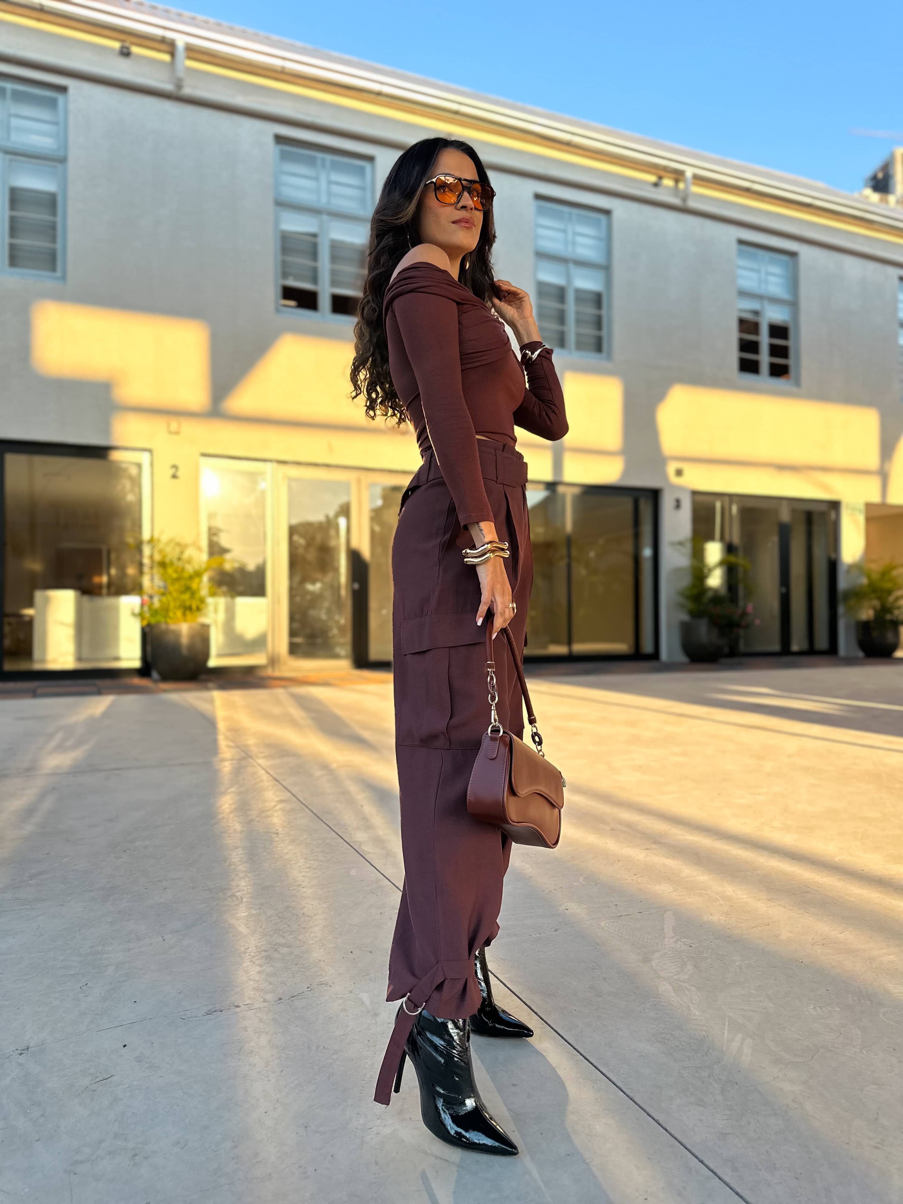 Calça Cargo Marrom Sydi