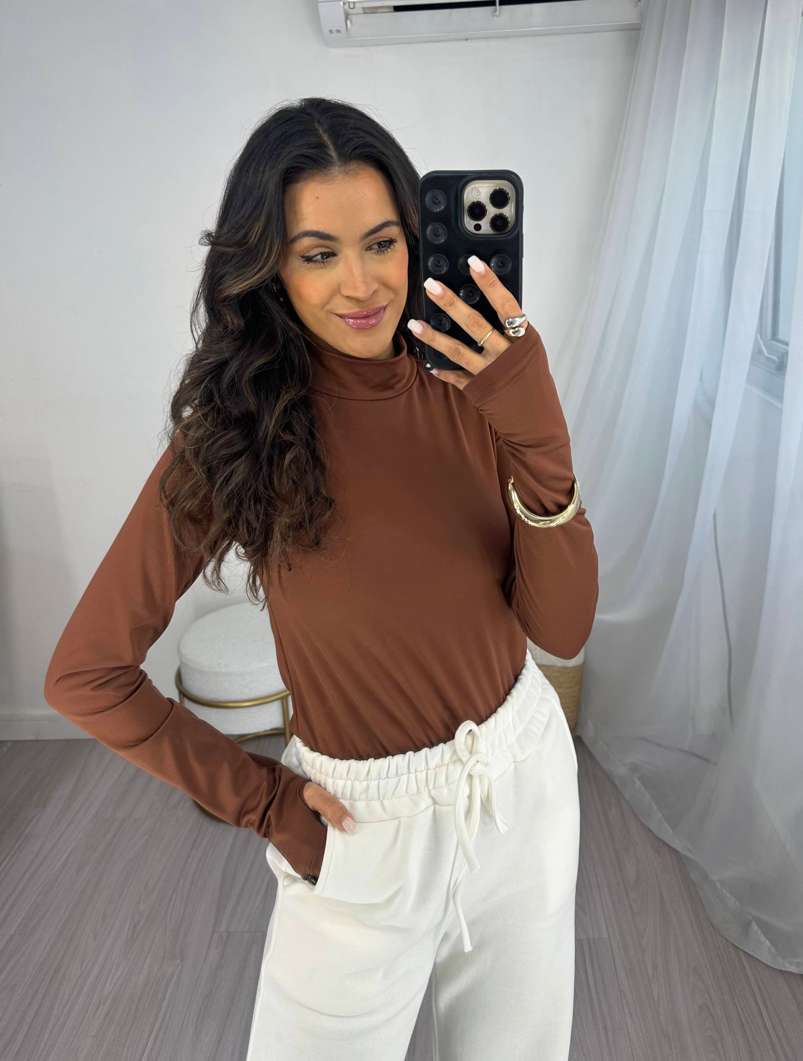 Blusa térmica Natana Marrom