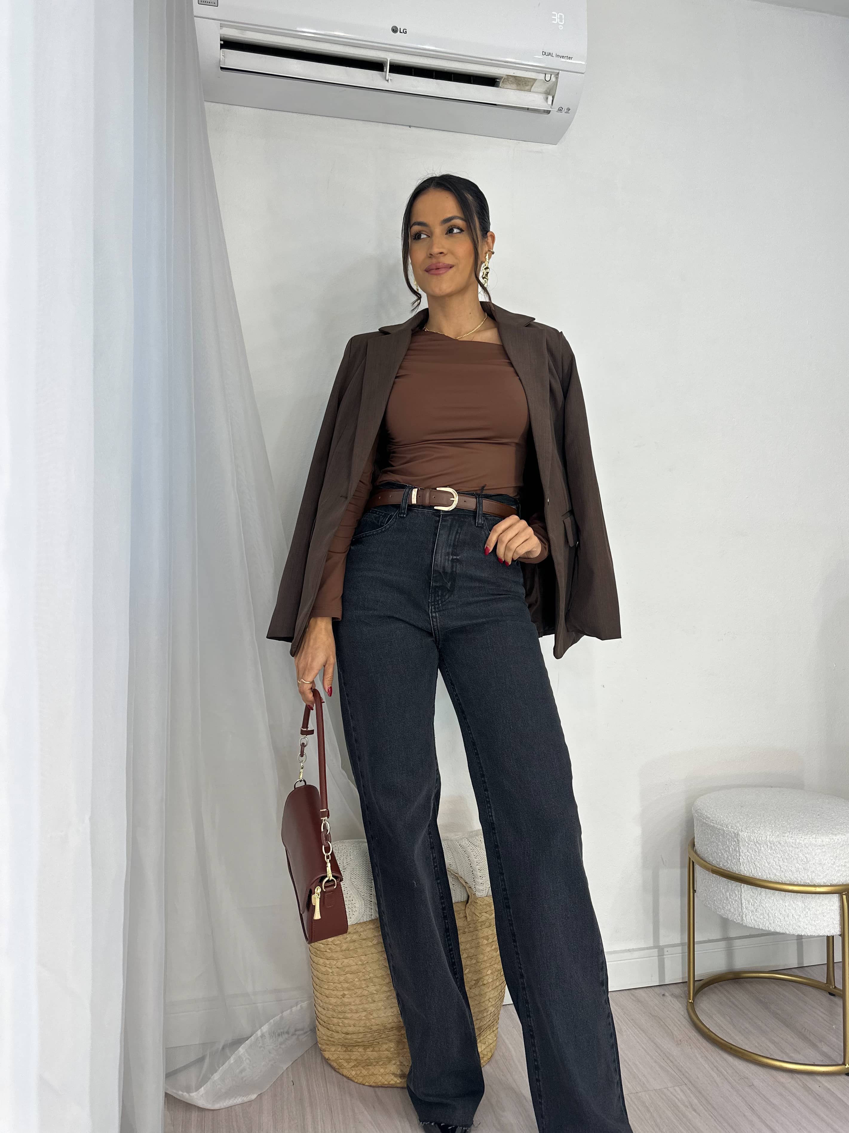 Blusa Ombro a Ombro Thaly Marrom