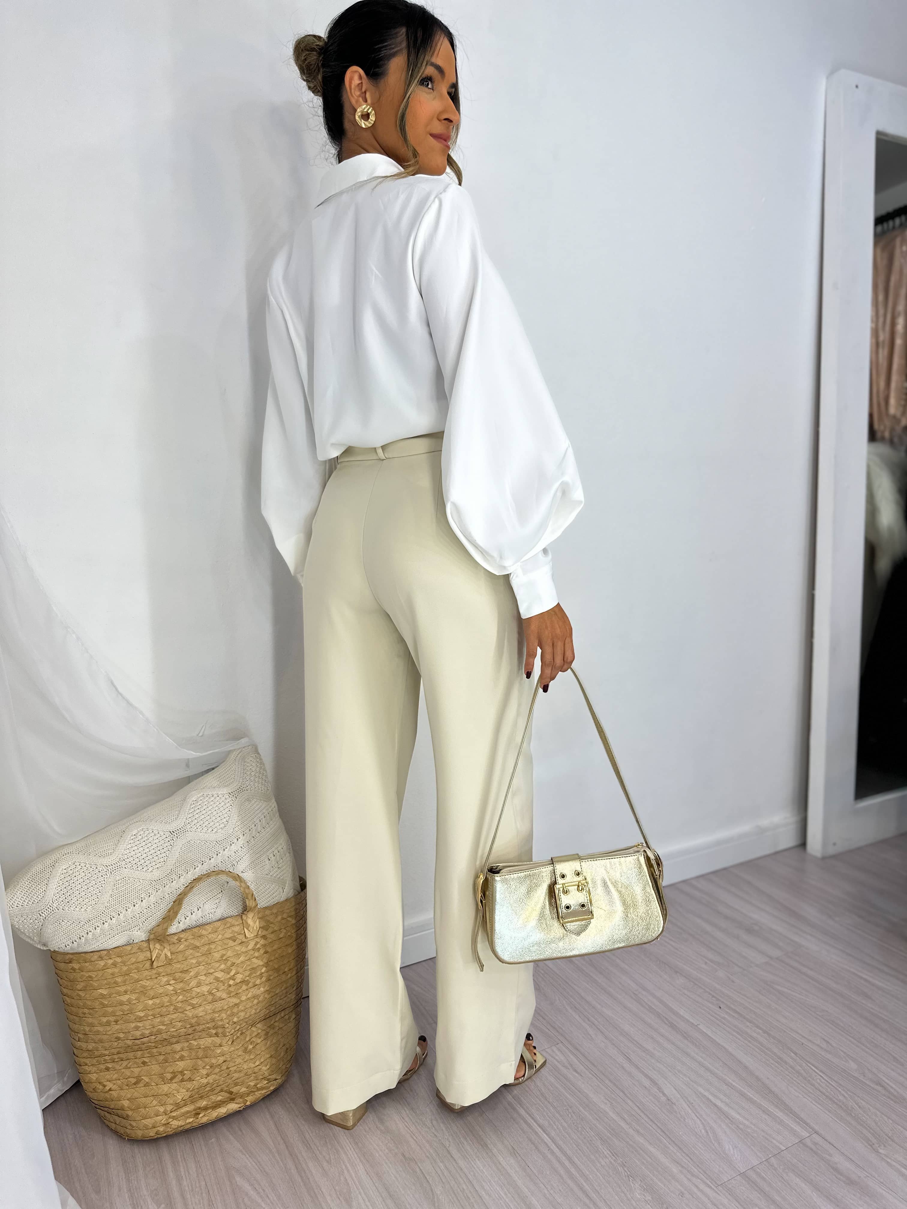 Calça Alfaiataria Tuty Creme