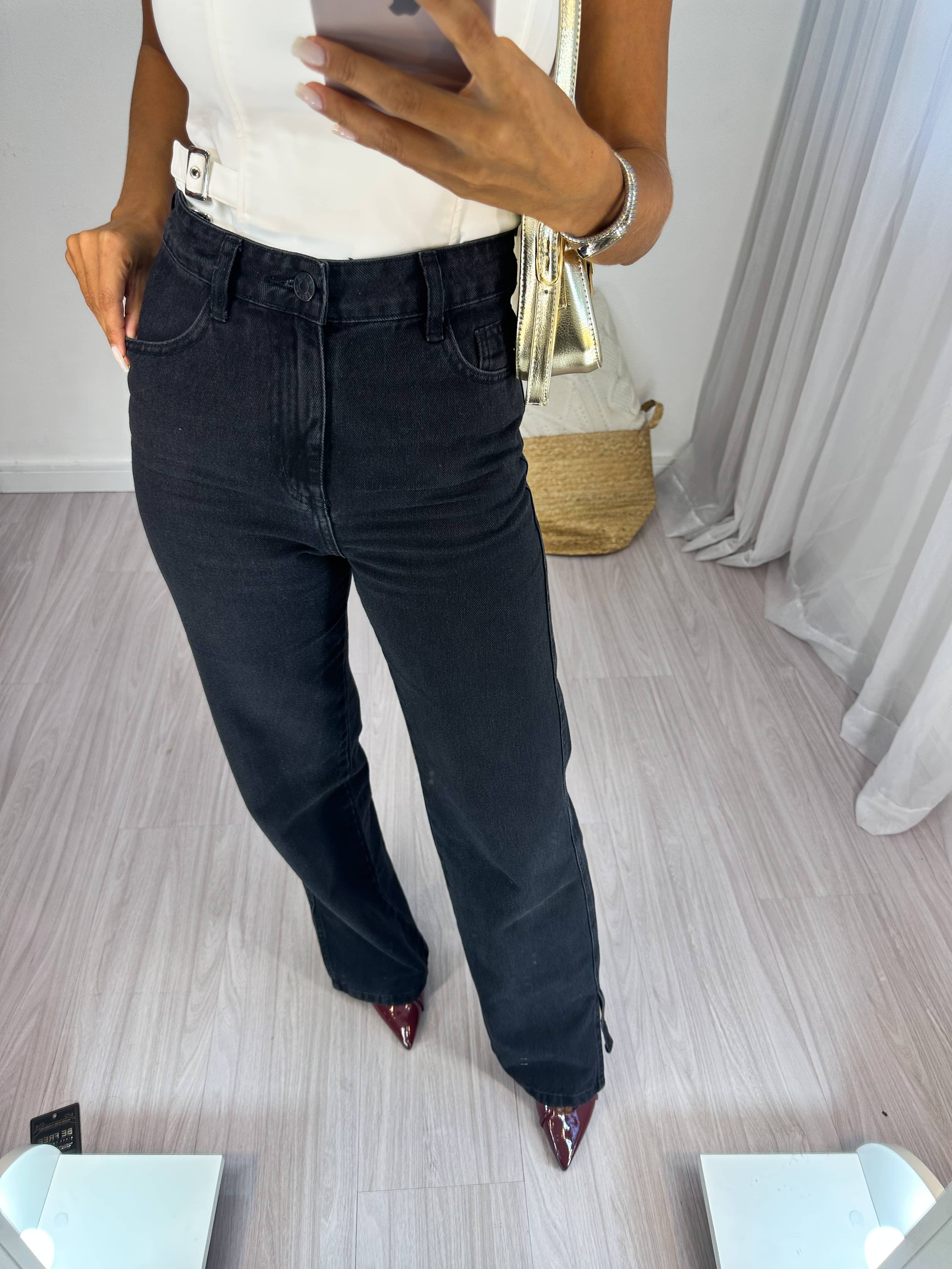 Calça Wide Leg Jeans Estonada Viky