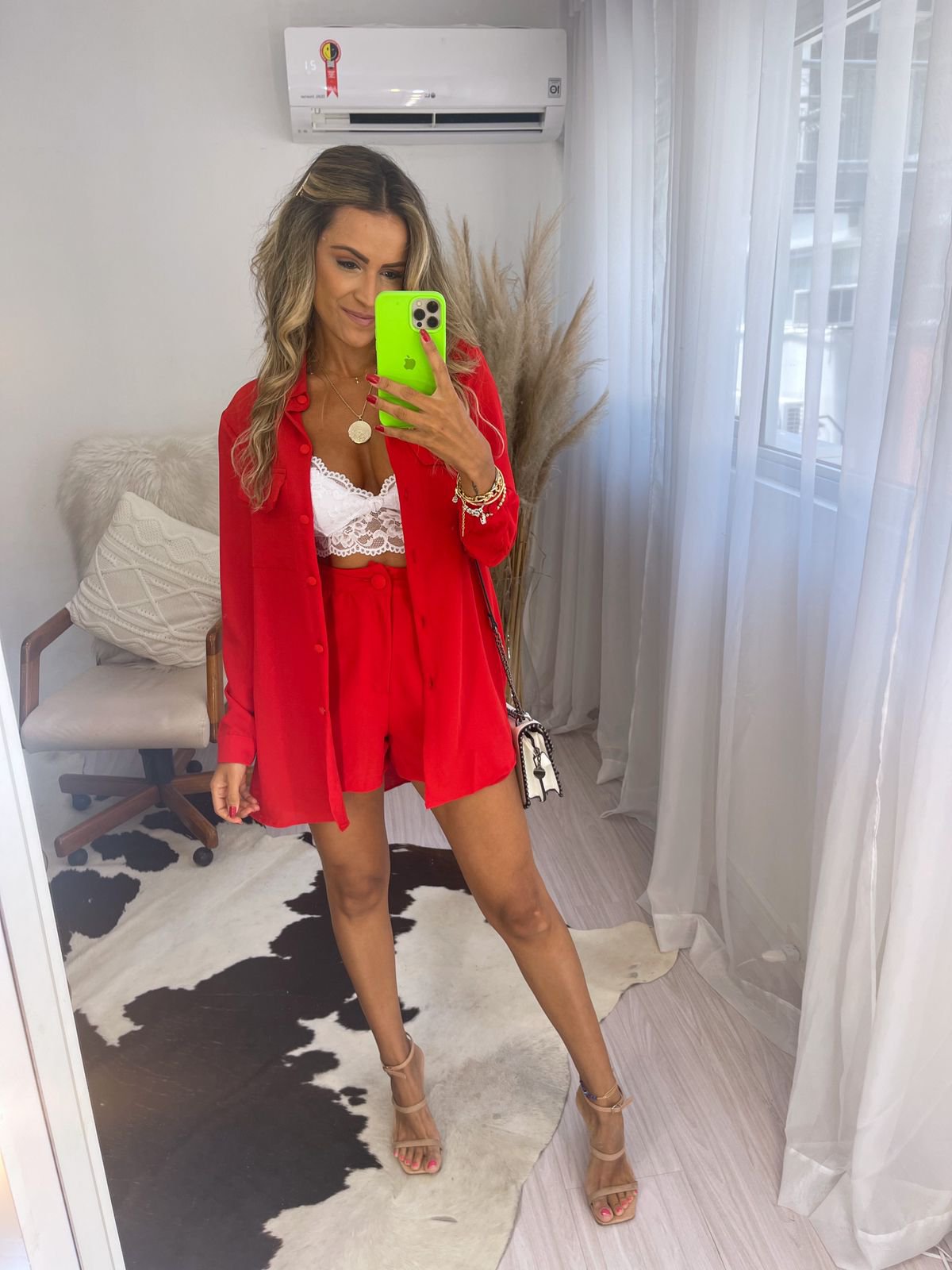 Short Vegan Vermelho