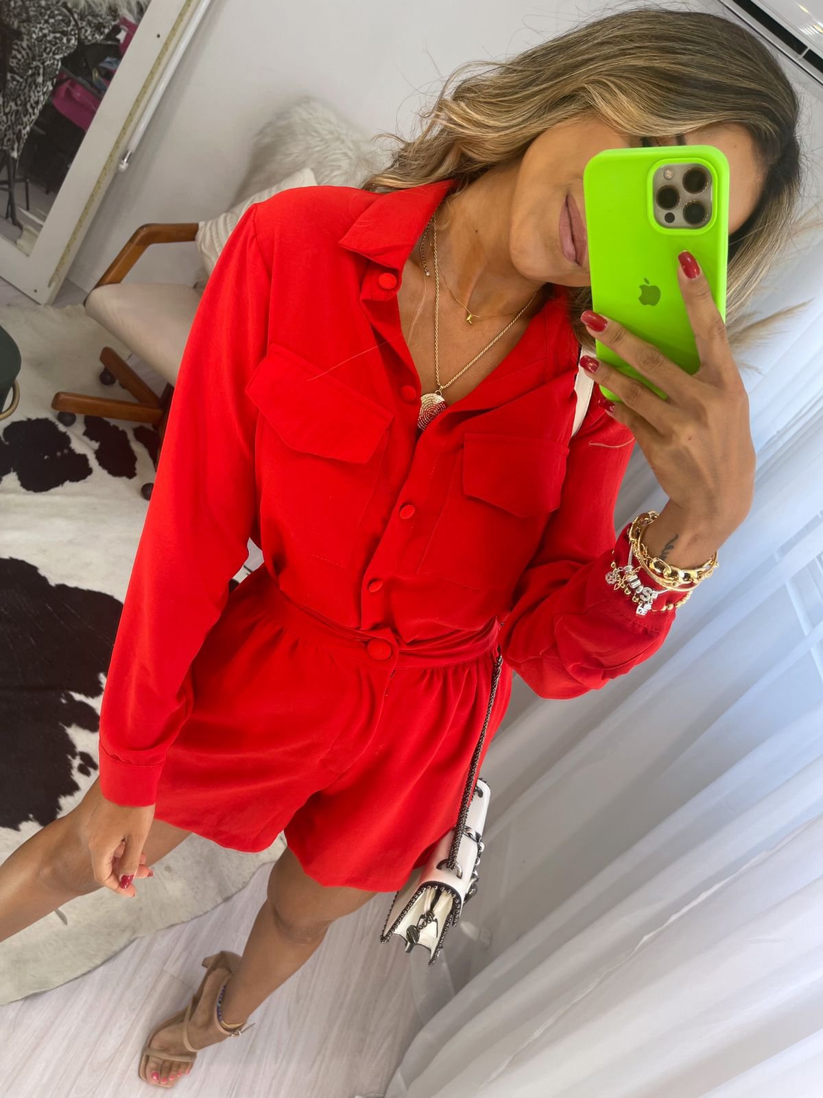 Short Vegan Vermelho