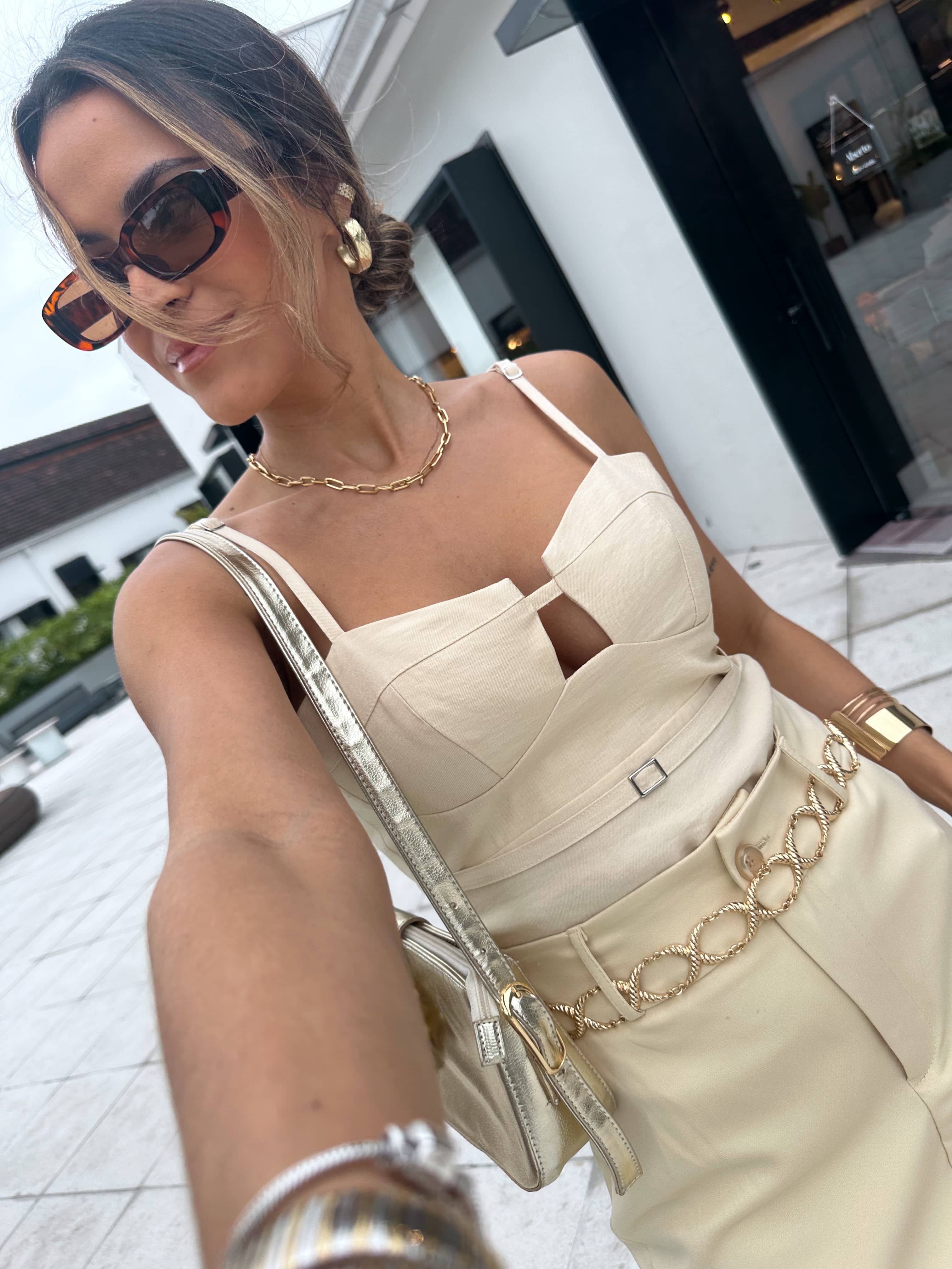 Saia Alfaiataria Amarelo Manteiga Lyssa