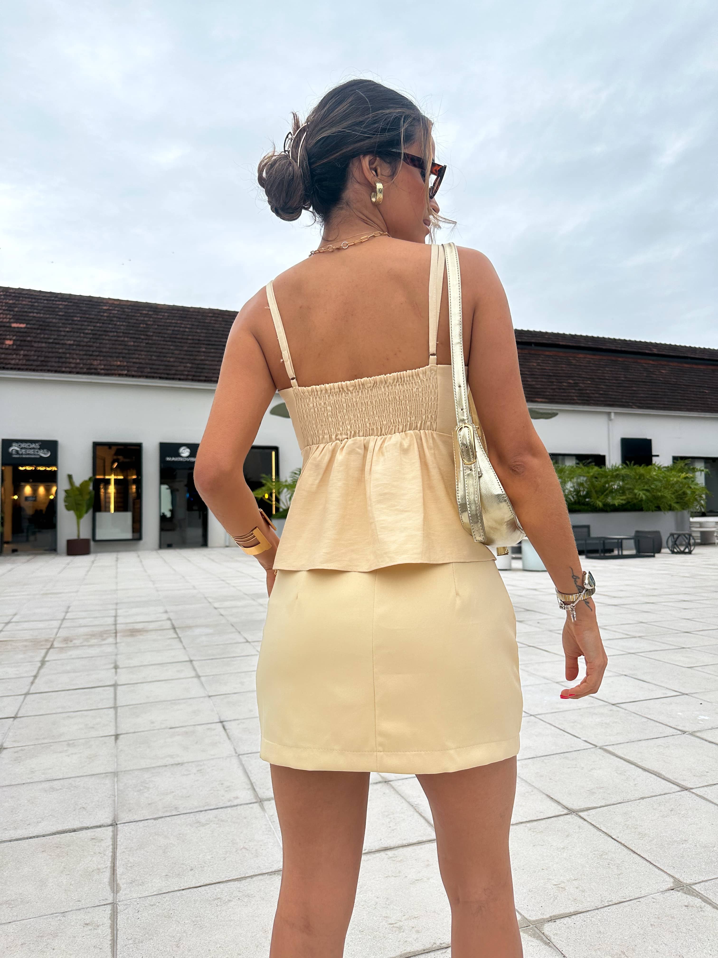 Saia Alfaiataria Amarelo Manteiga Lyssa