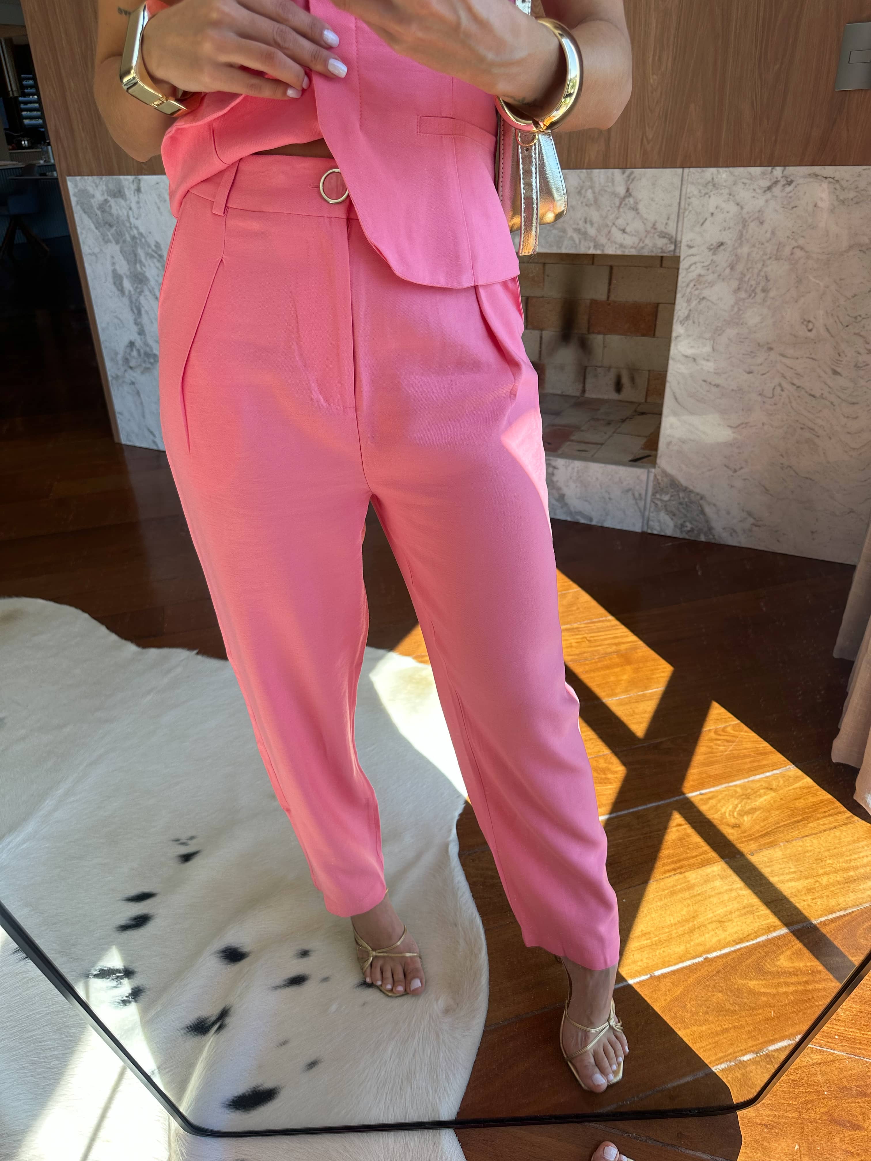 Calça Reta Rosa Vany