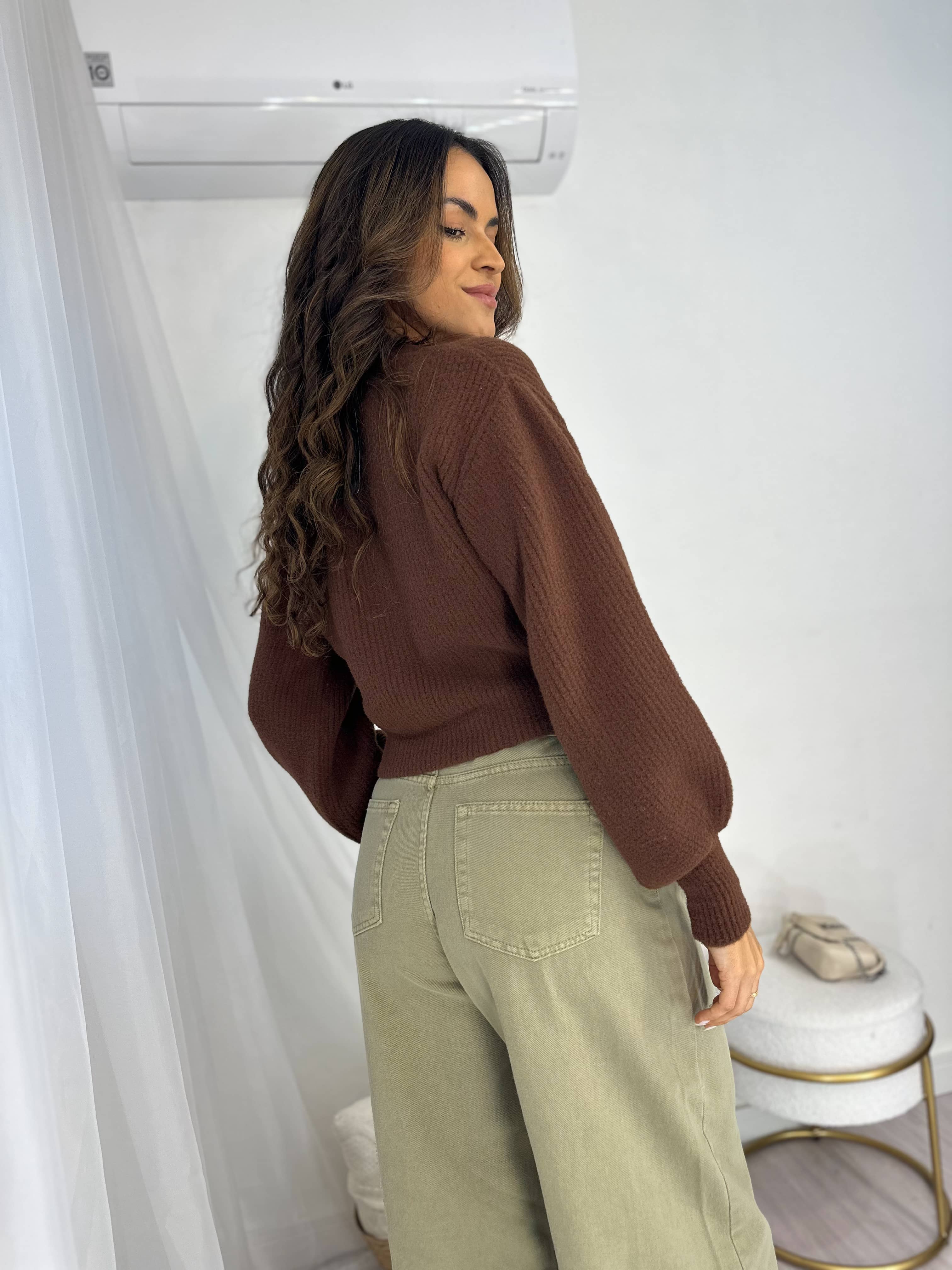 Cardigan Térmico Marrom Kami