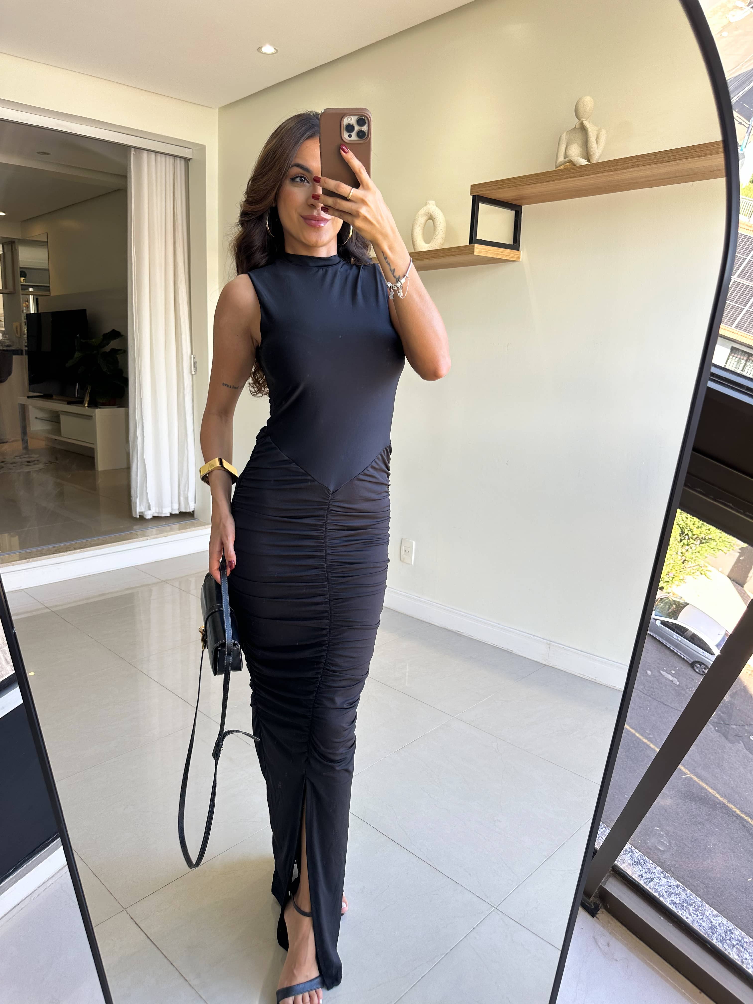 Vestido Midi Preto Dafine