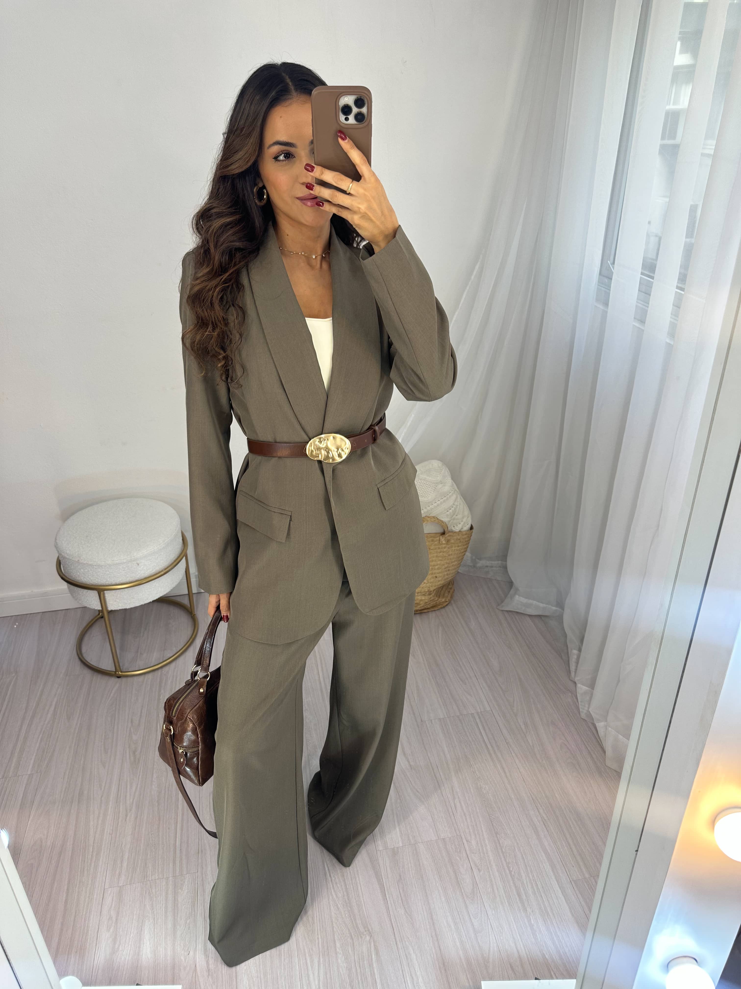 Conjunto Alfaiataria Cinza Paula