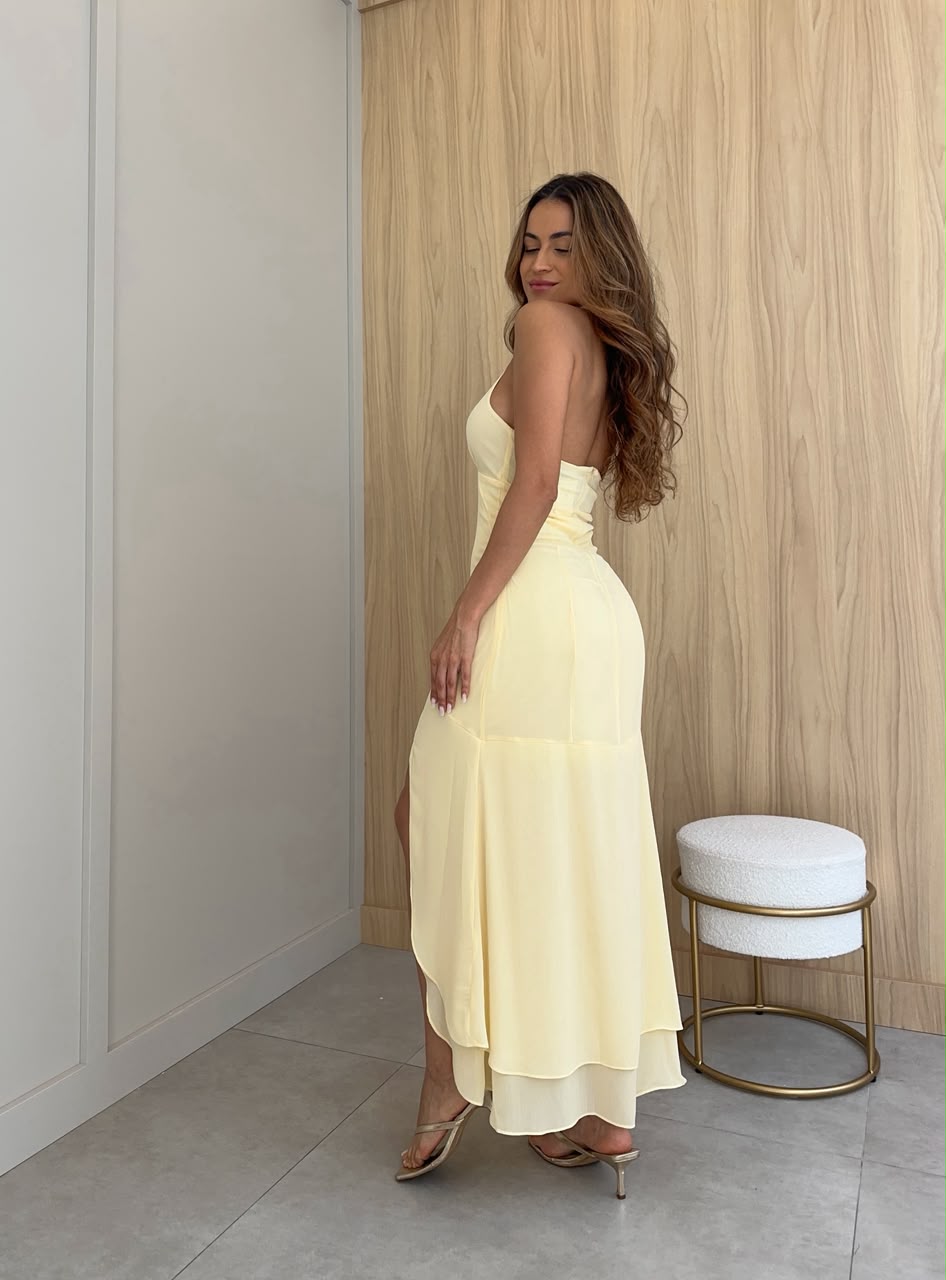 Vestido Midi Amarelo Antonia