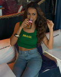 Cropped Tricot Verde Brasil