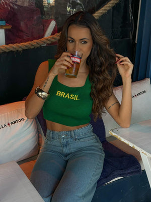 Cropped Tricot Verde Brasil