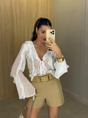 Short Alfaiataria Nude Nay