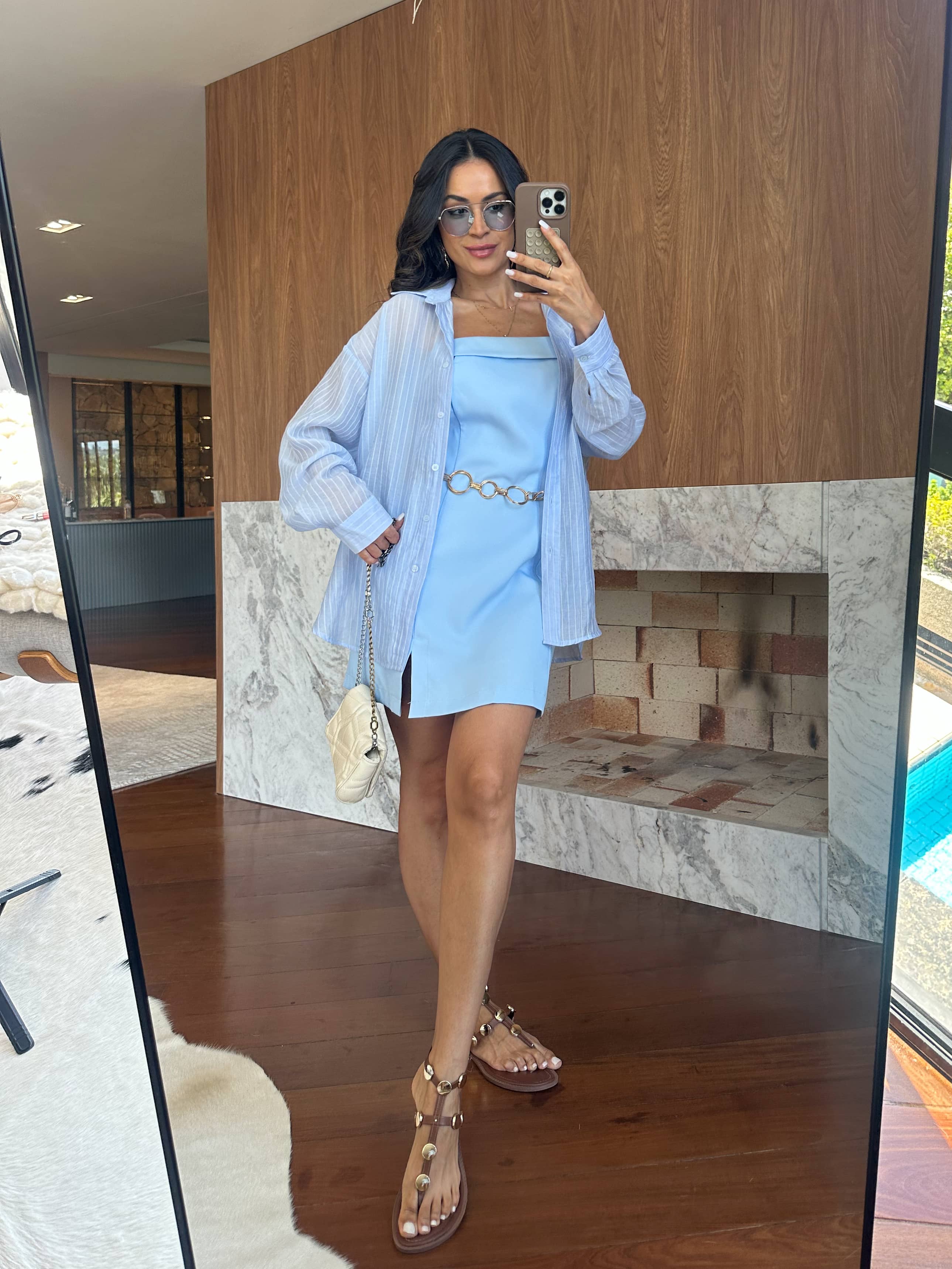 Vestido Curto Azul Eva