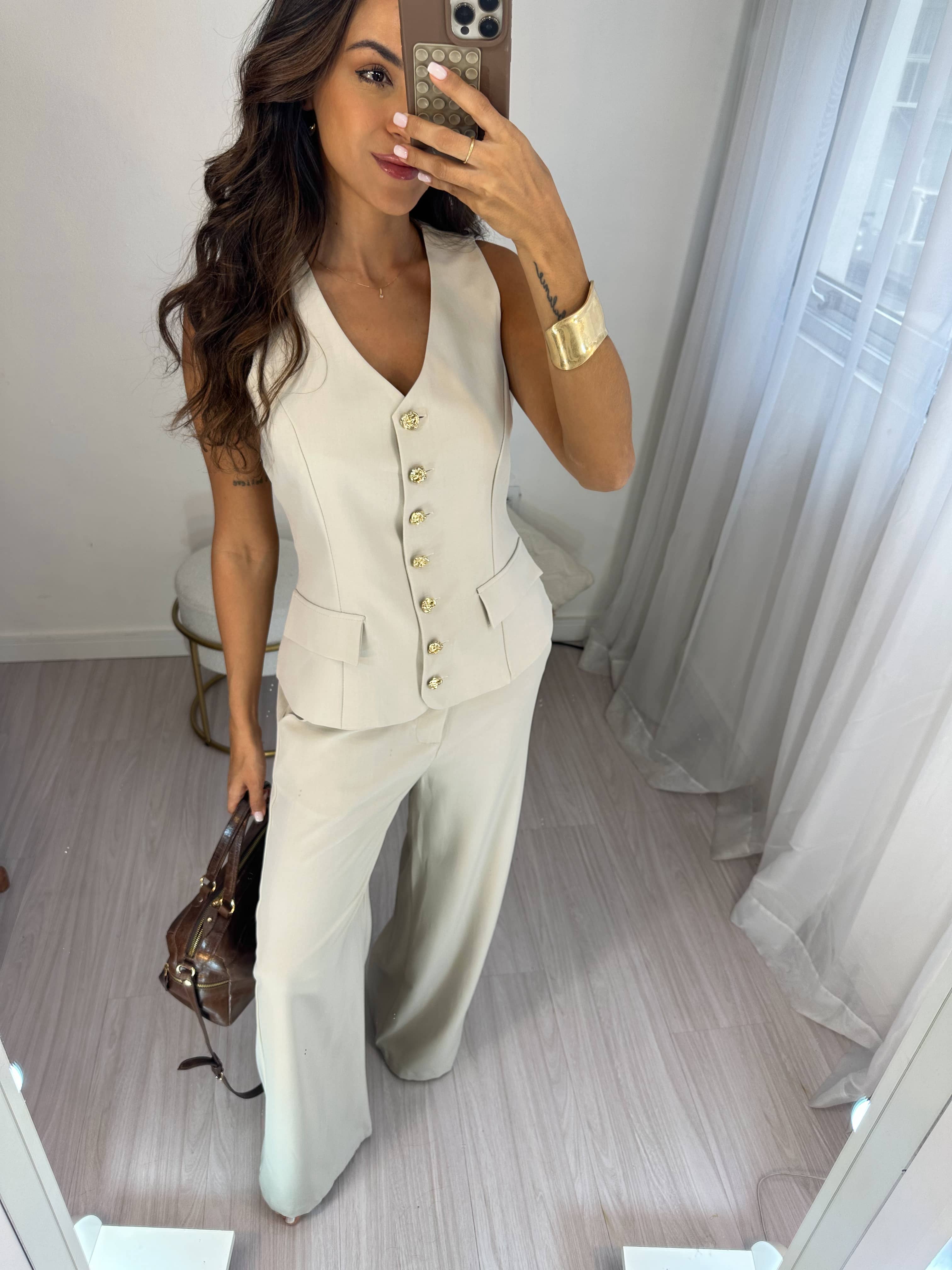 Conjunto Alfaiataria Nude Condessa