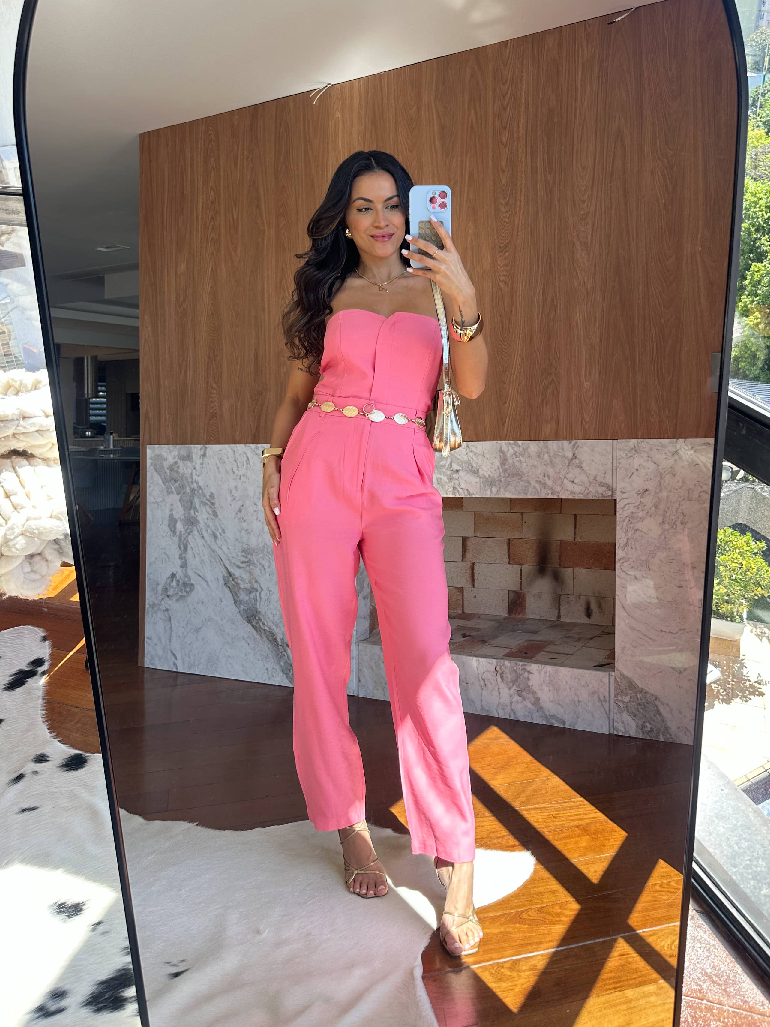 Calça Reta Rosa Vany