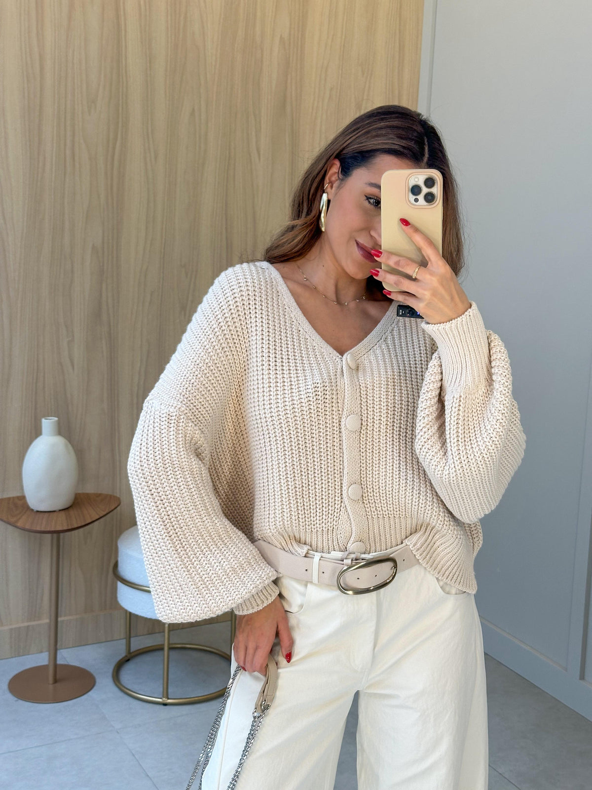 Cardigan Tricot Areia Glória