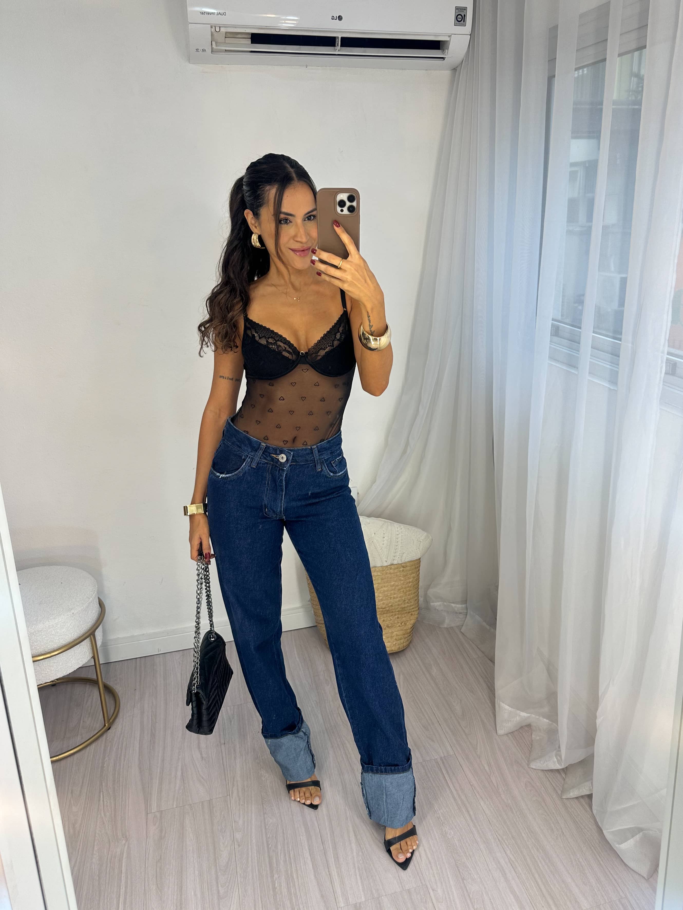 Body Preto Tule Vivi