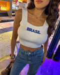 Cropped Tricot Off Brasil