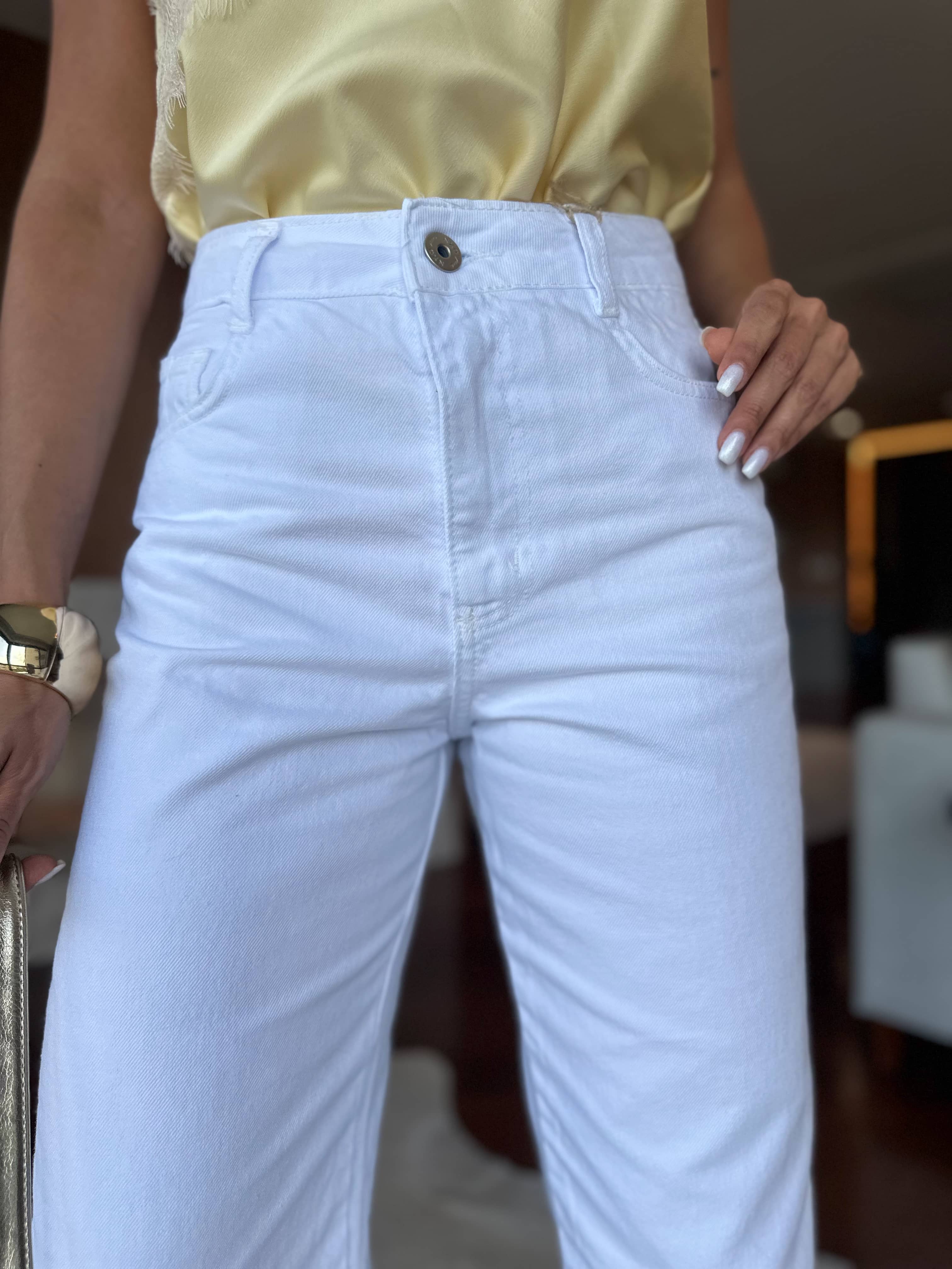 Calça Wide Leg Jeans Off Nala