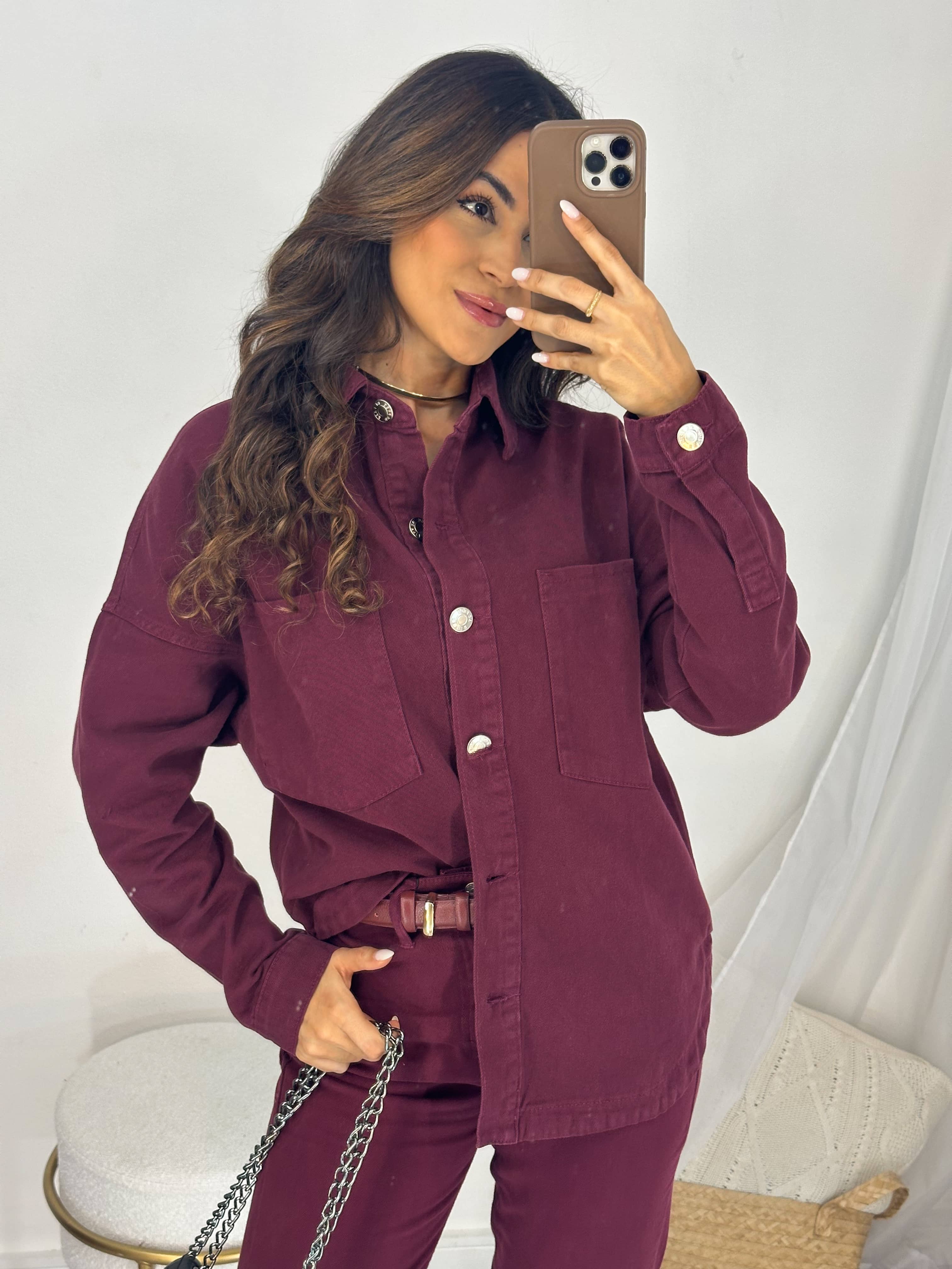 Camisa Jeans Vinho Harper