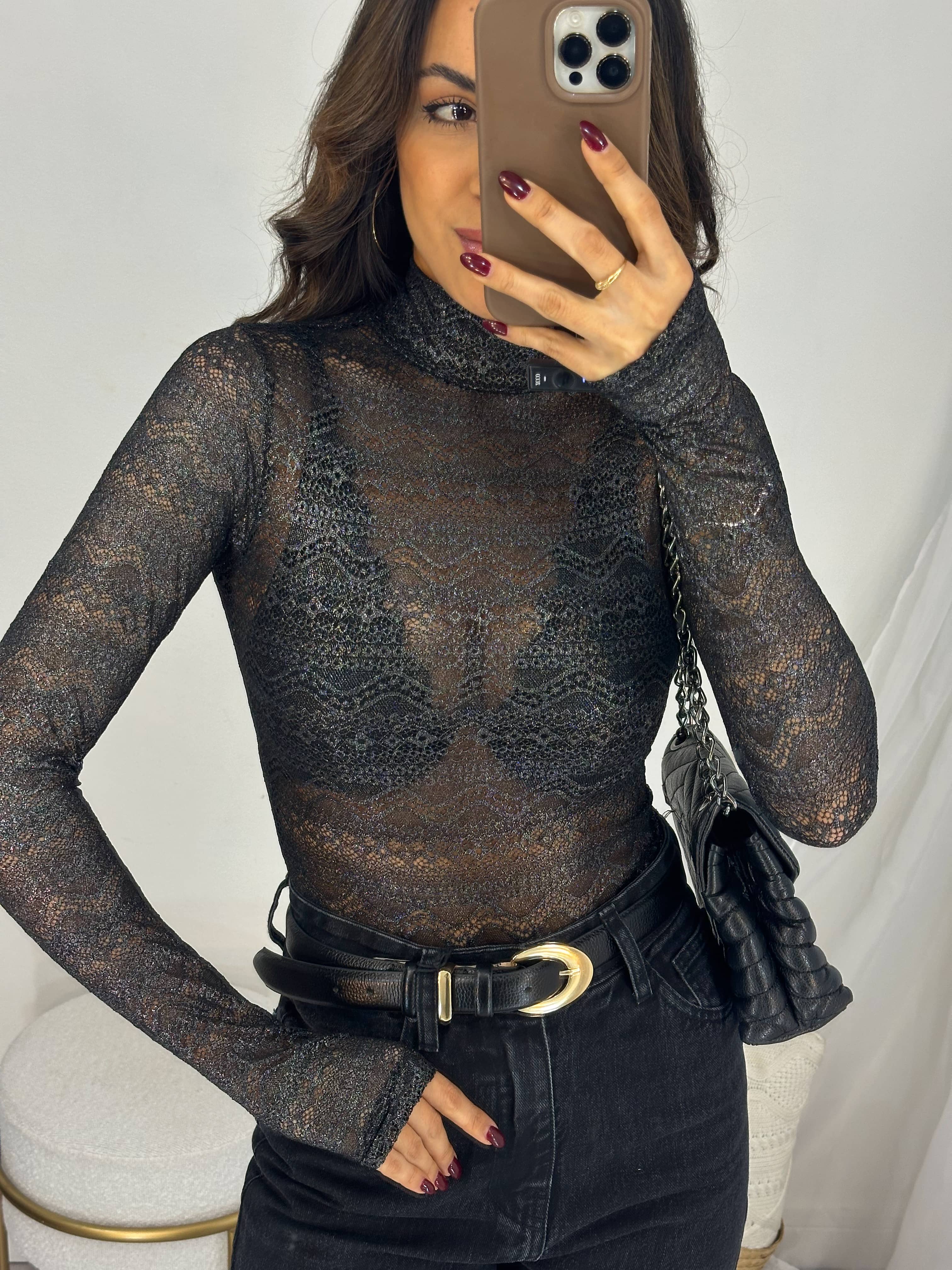 Body em Tule com Brilho Lia