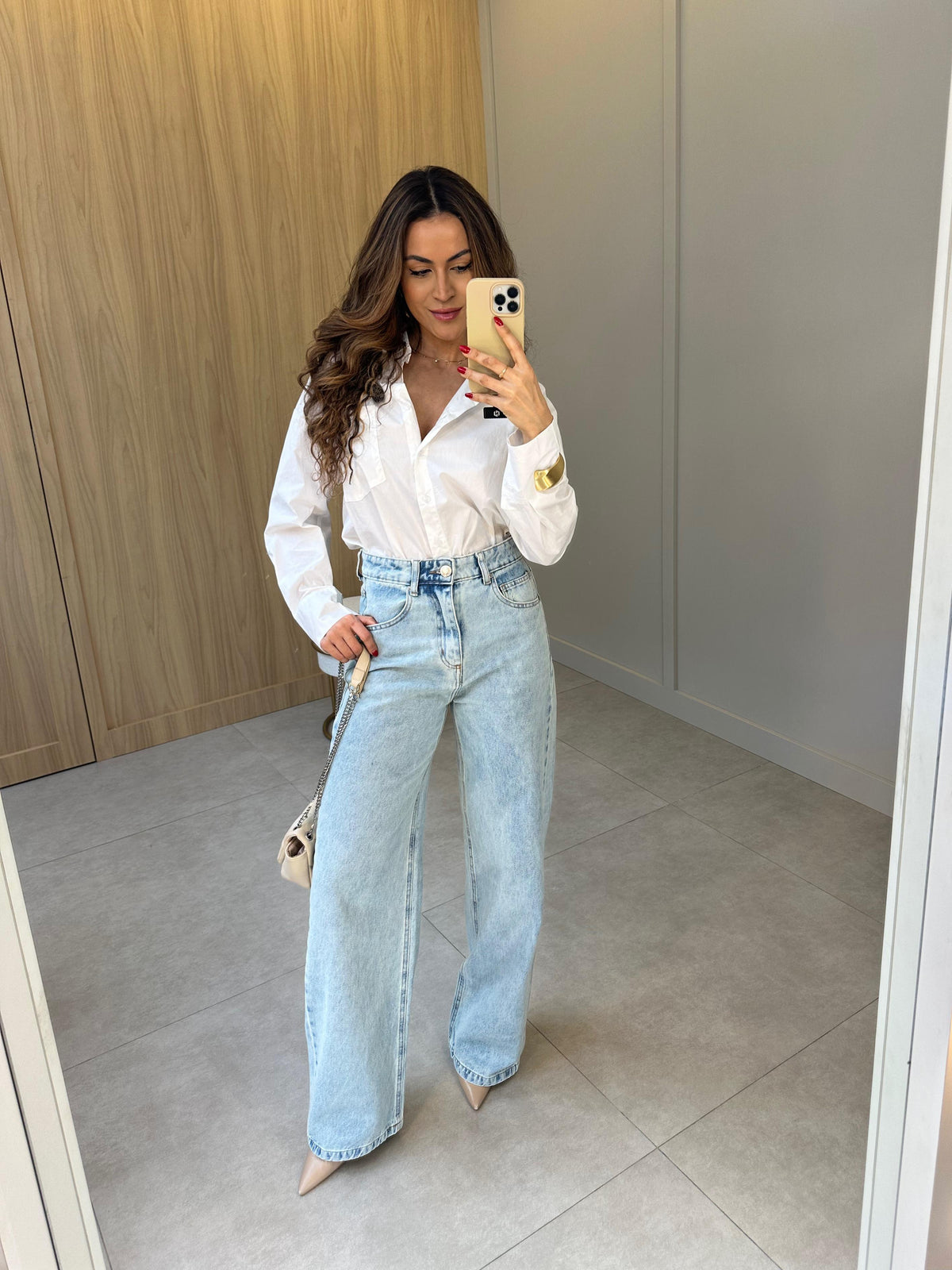 Calça Wide Leg Jeans Mel