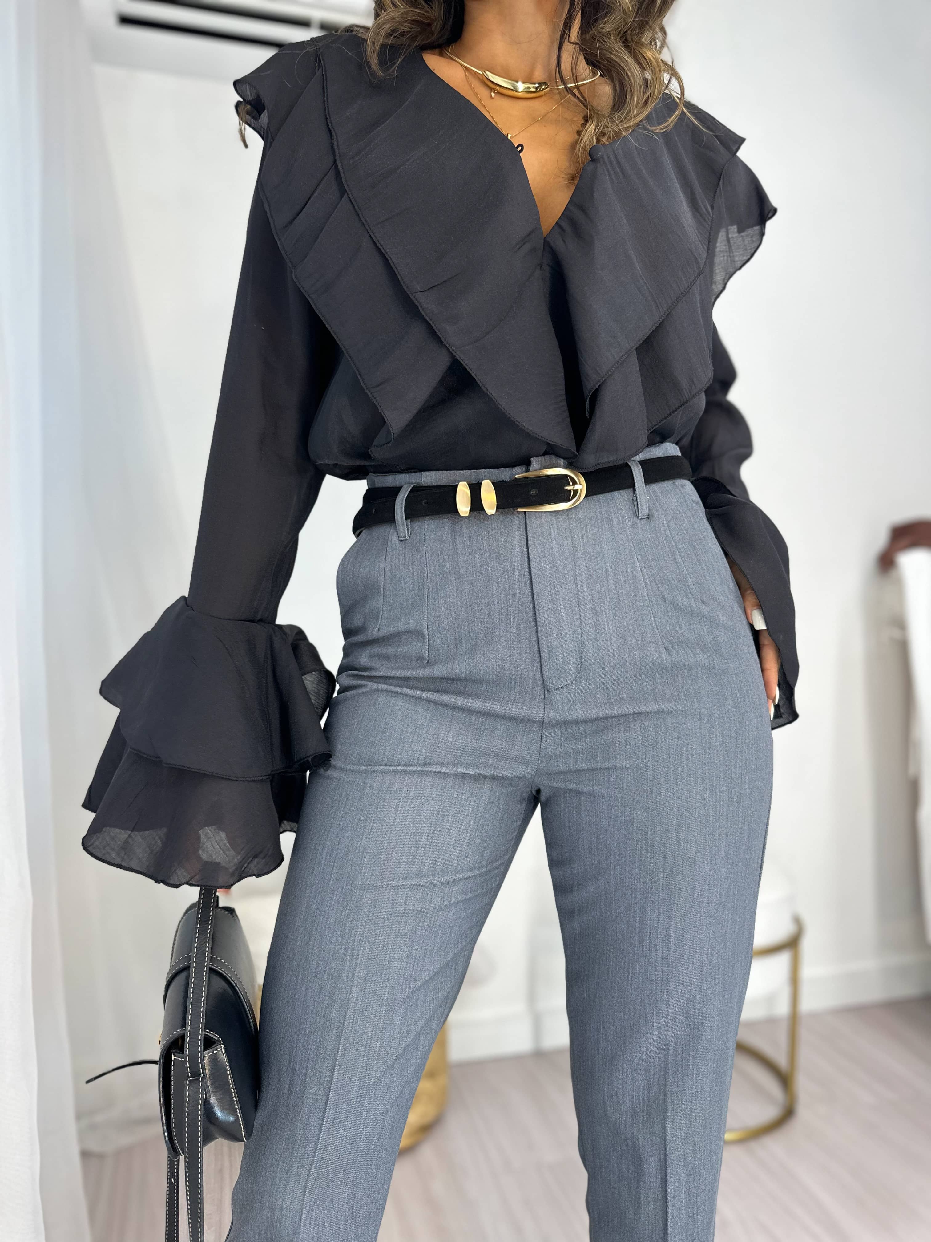 Calça Alfaiataria Zarah Cinza