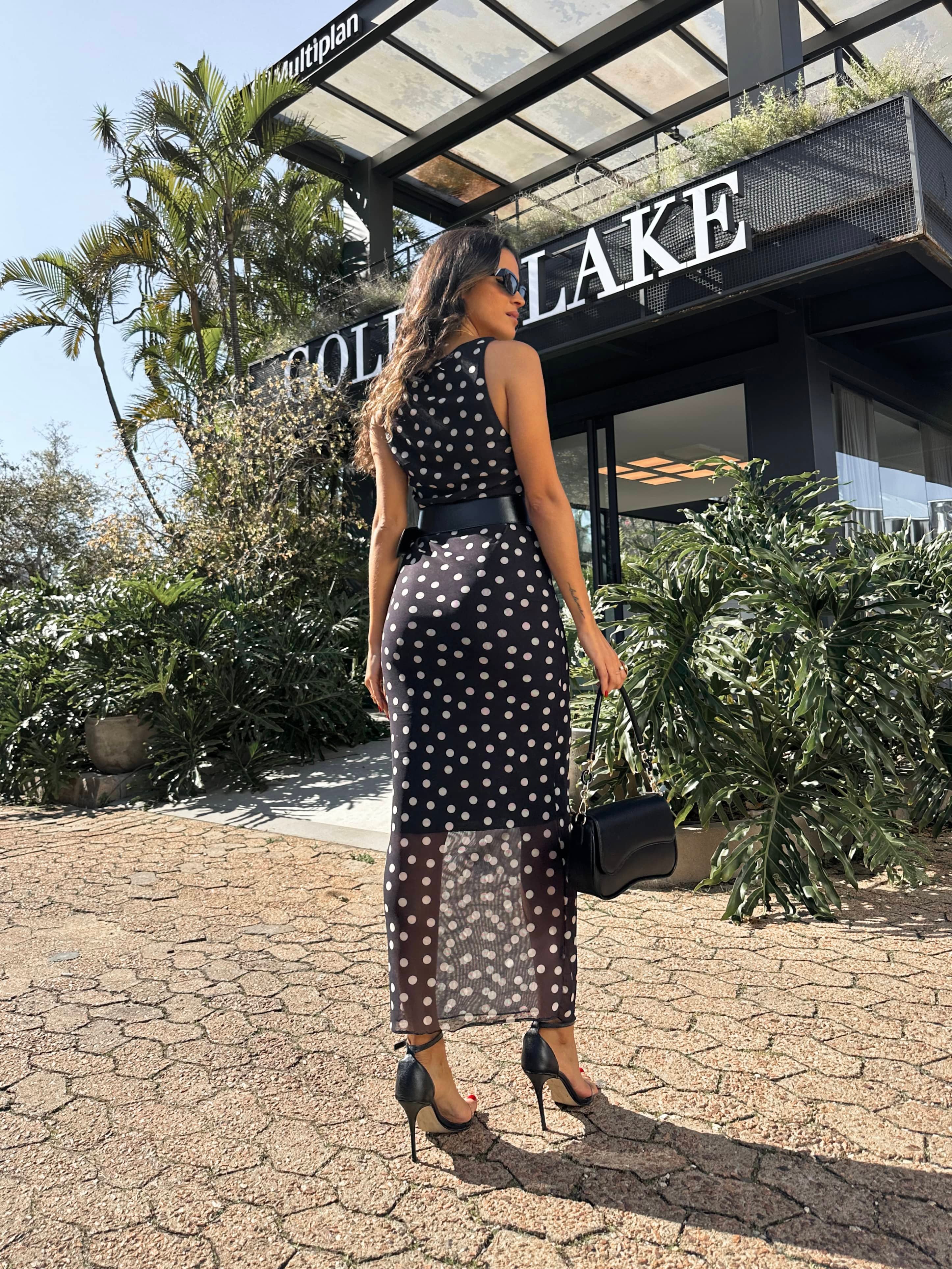 Vestido Midi em Tule Poa Rose